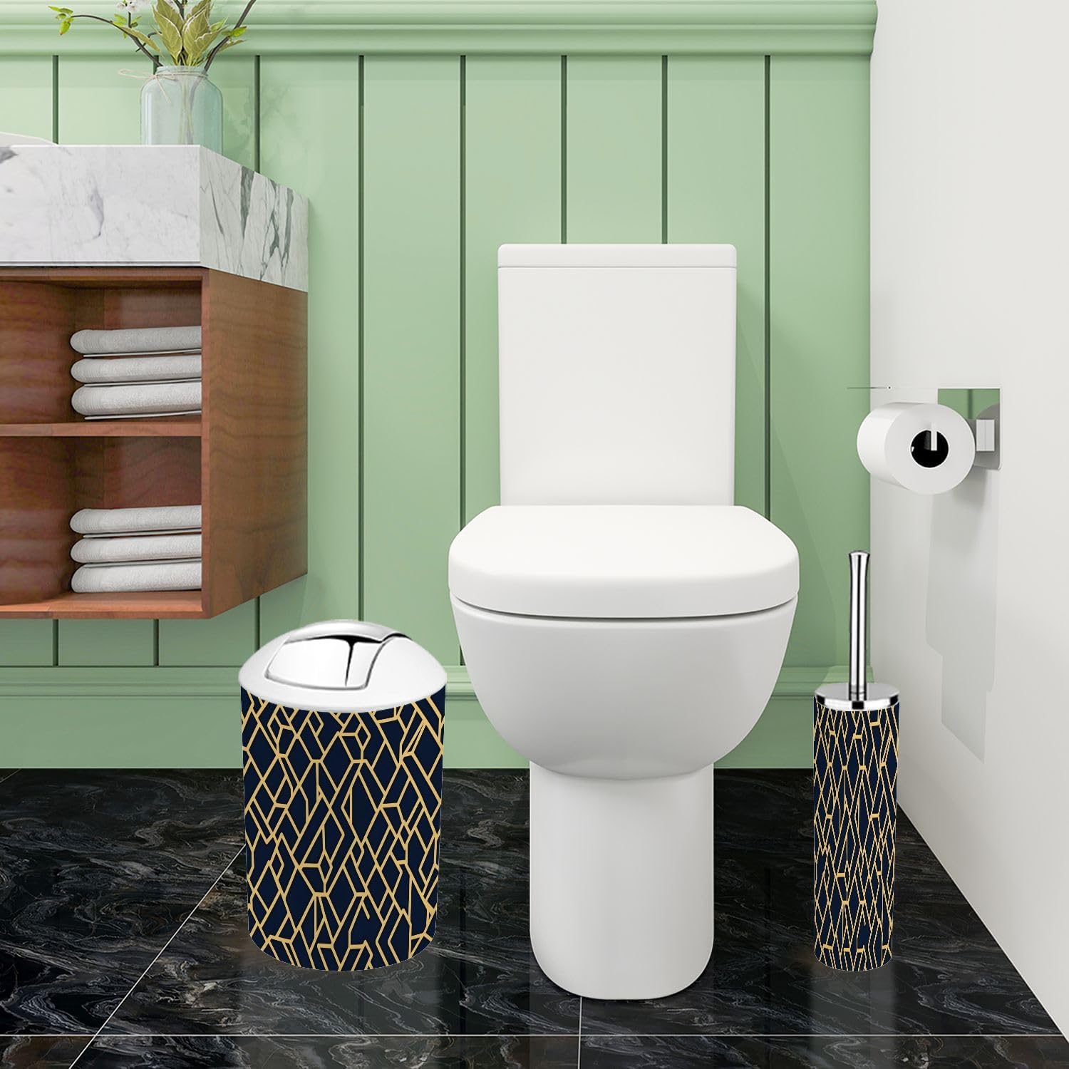 Bathroom Accessory Set 6 Piece Modern Boho Design