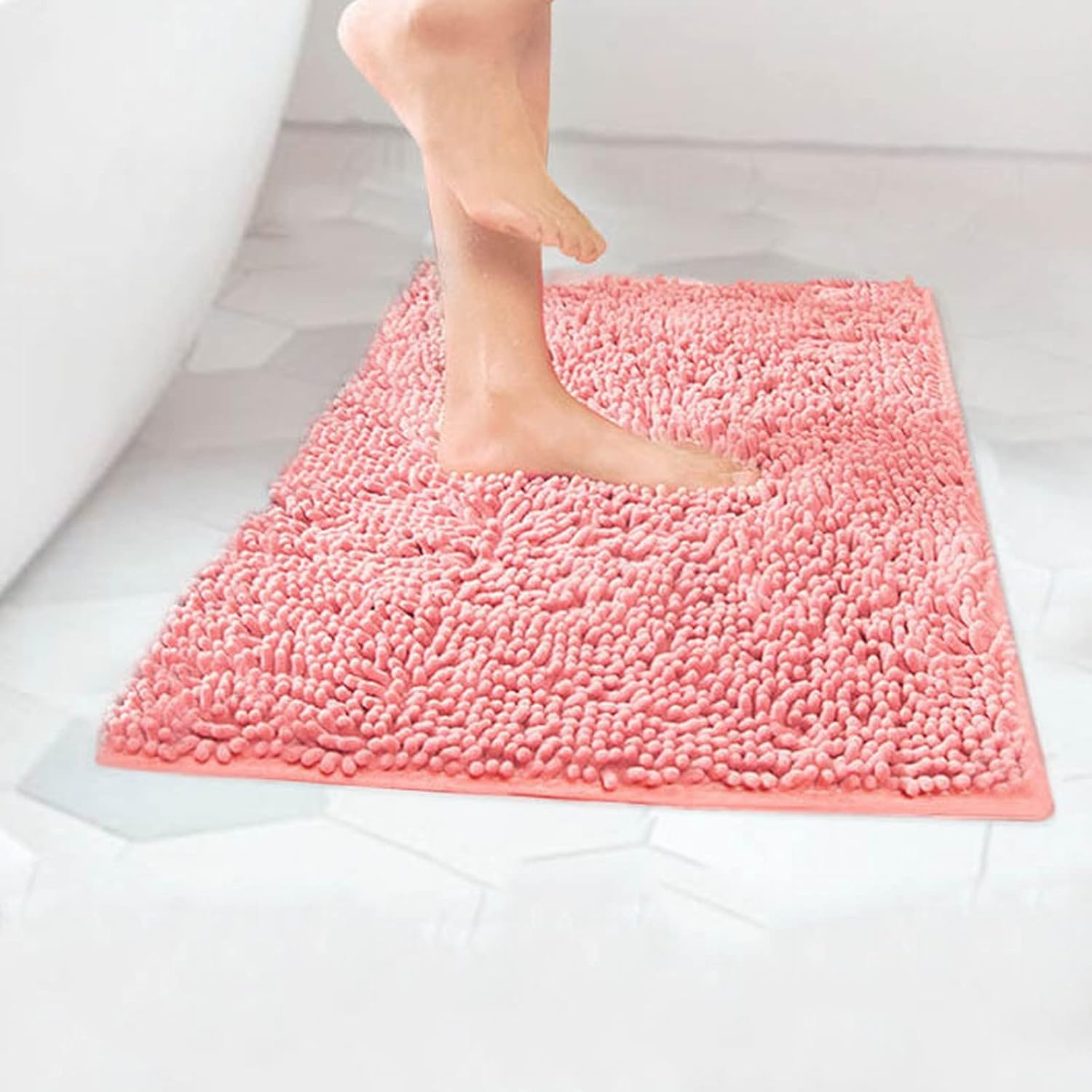 Extra Soft Chenille Bath Mat 24 x 16 Inch Non-Slip