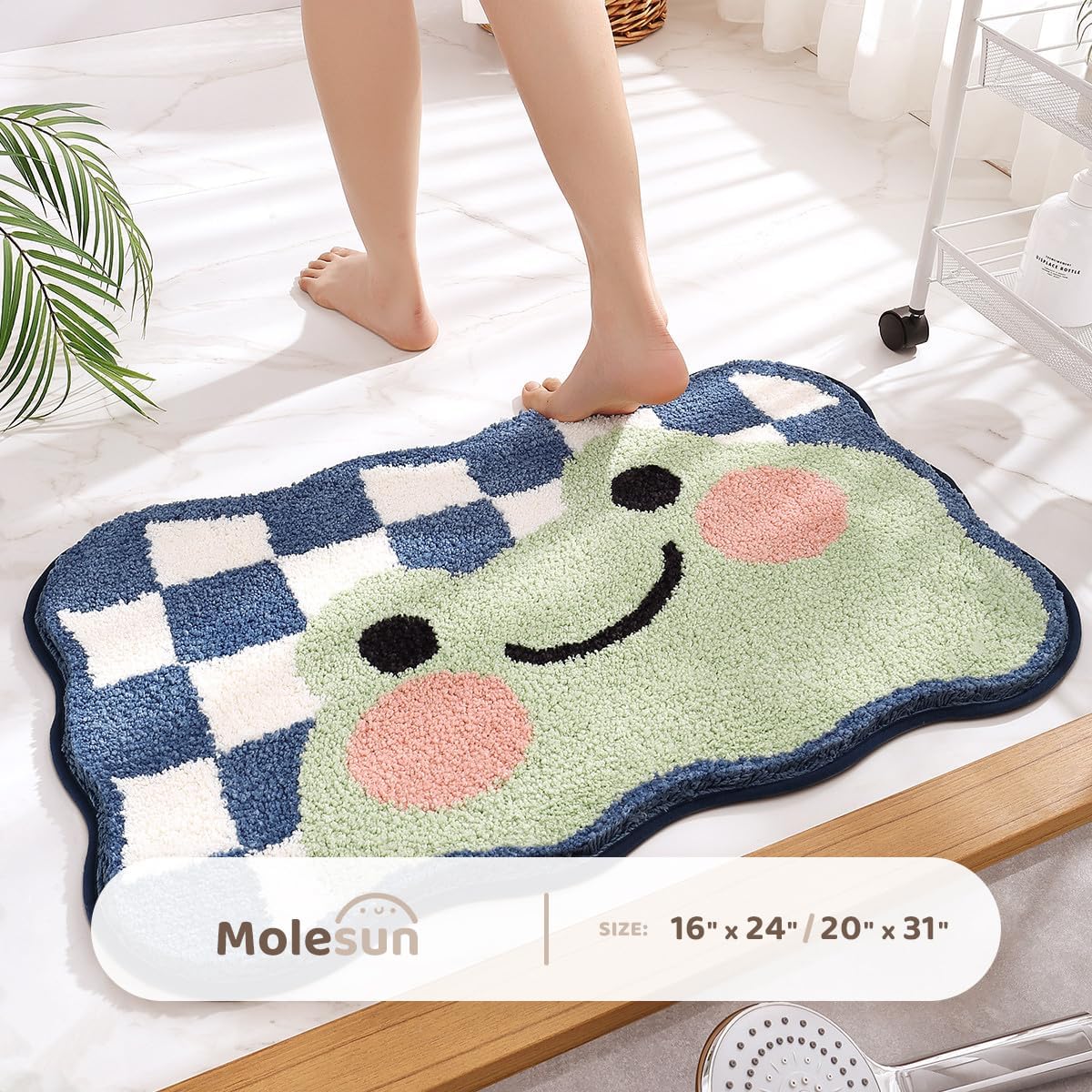 Molesun Frog Bath Rug Mat Extra Soft Non-Slip Microfiber Bath Mat