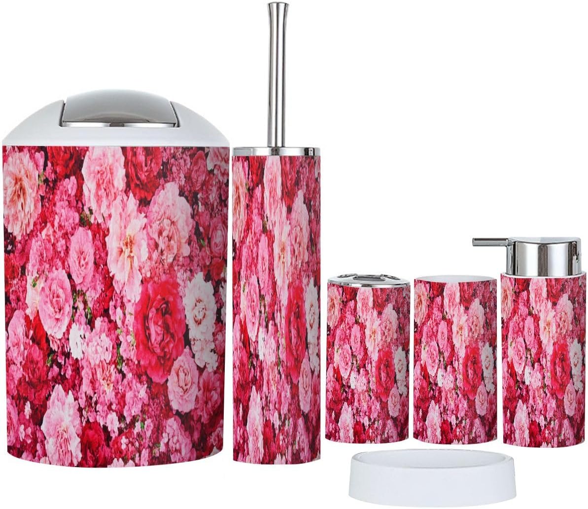 Boho Bathroom Accessory Set 6 Piece Wall Mounted 1