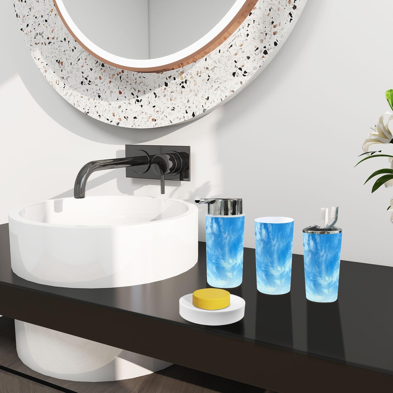 Boho Bathroom Accessory Set of 6 Pieces