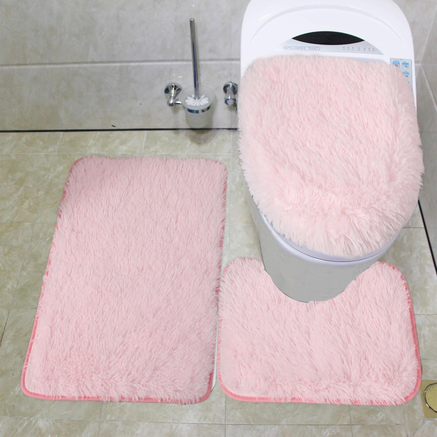 3-Piece Bathroom Rug Set - Super Soft Non-Slip Bath Mats