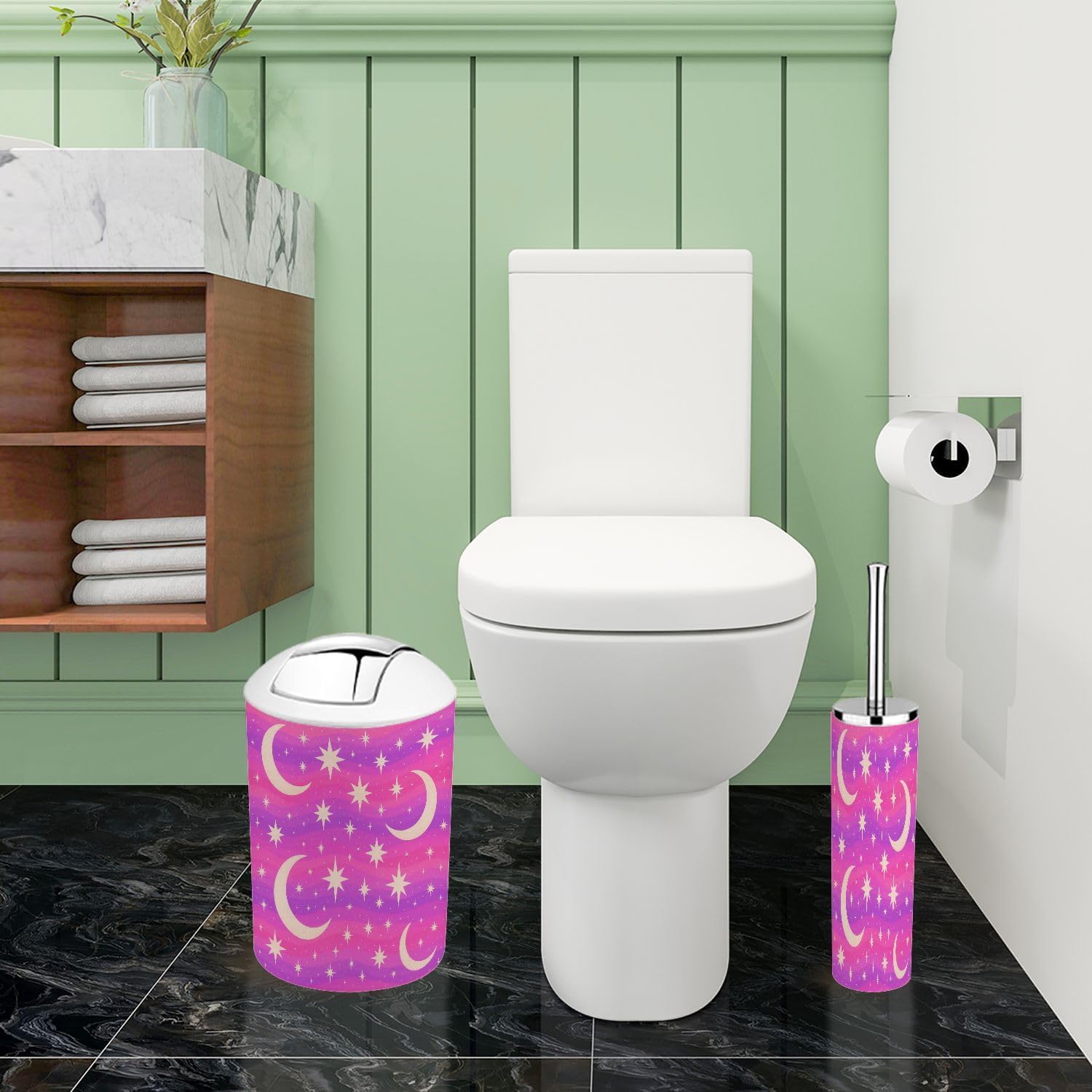 Boho Style Bathroom Accessory Set 6 Piece