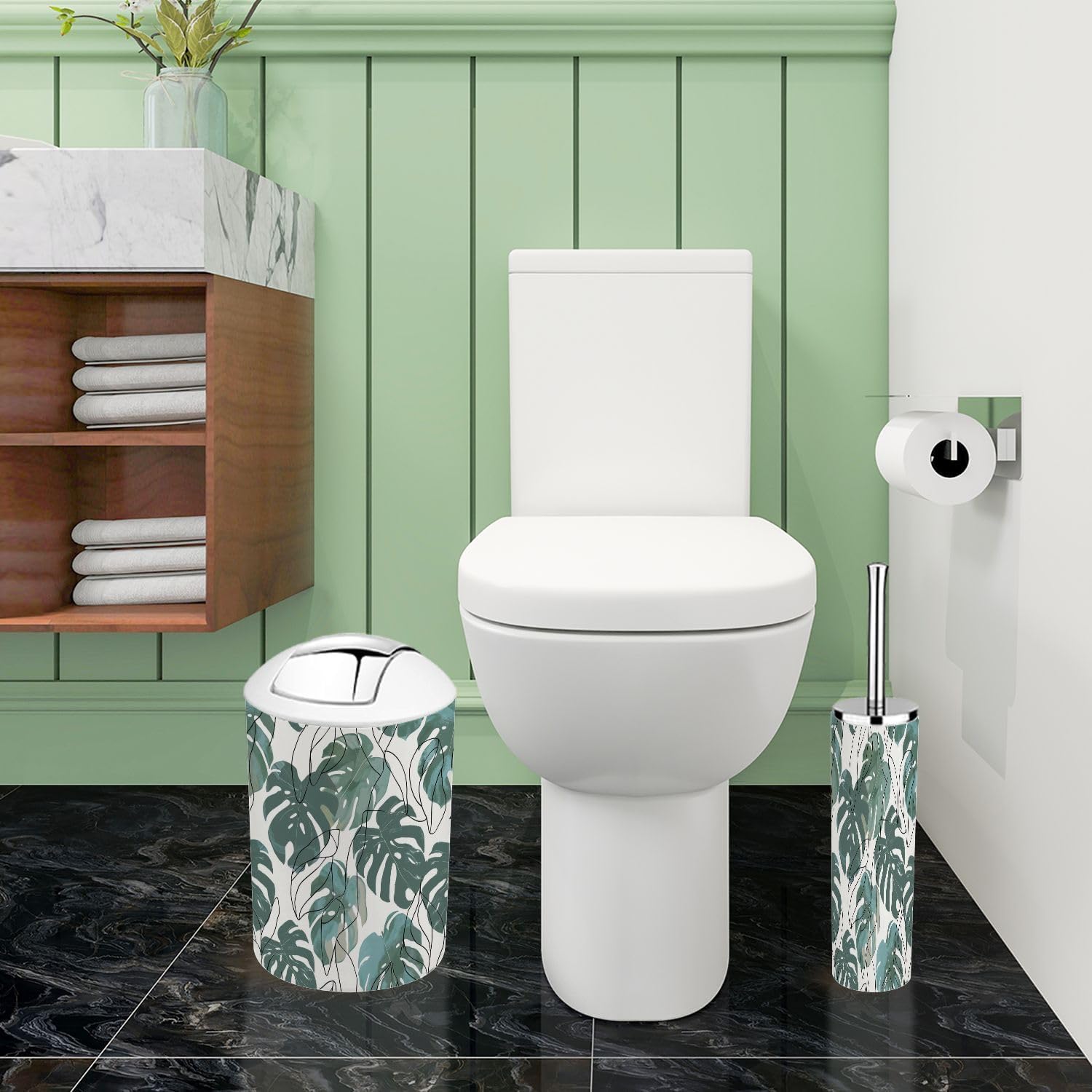 Boho Abstract Minimalist Bathroom Accessory Set of 6