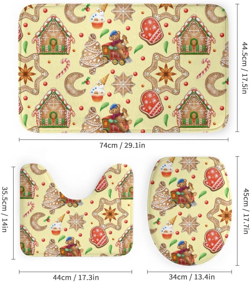 Kuizee 4 Piece Christmas Bear Bathroom Set