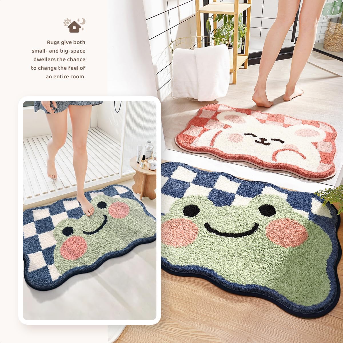 Molesun Frog Bath Rug Mat Extra Soft Non-Slip Microfiber Bath Mat