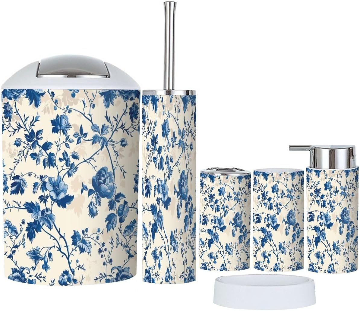 Vintage Bathroom Accessory Set 6 Piece
