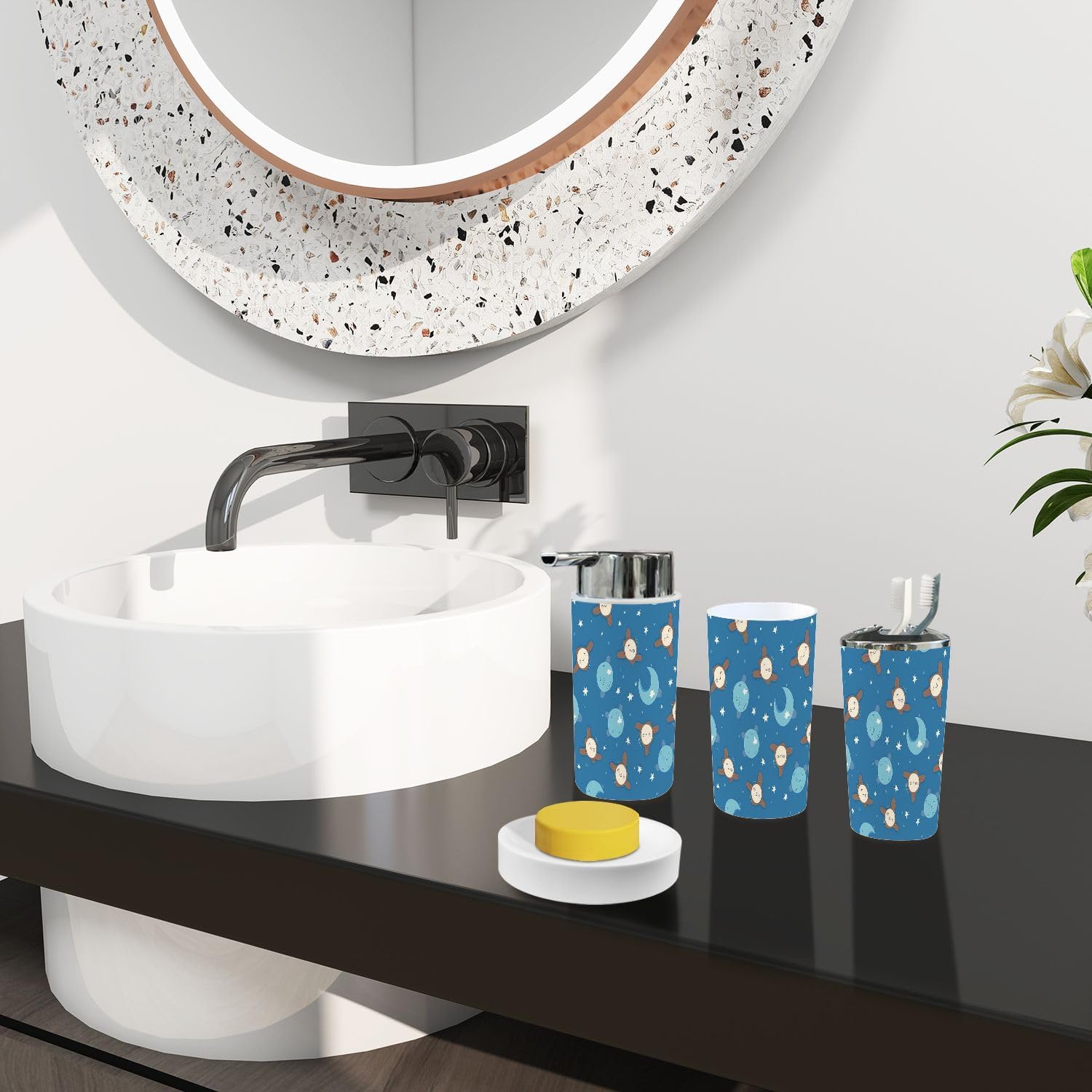 Boho Bathroom Accessories Set 6 Piece for Kids
