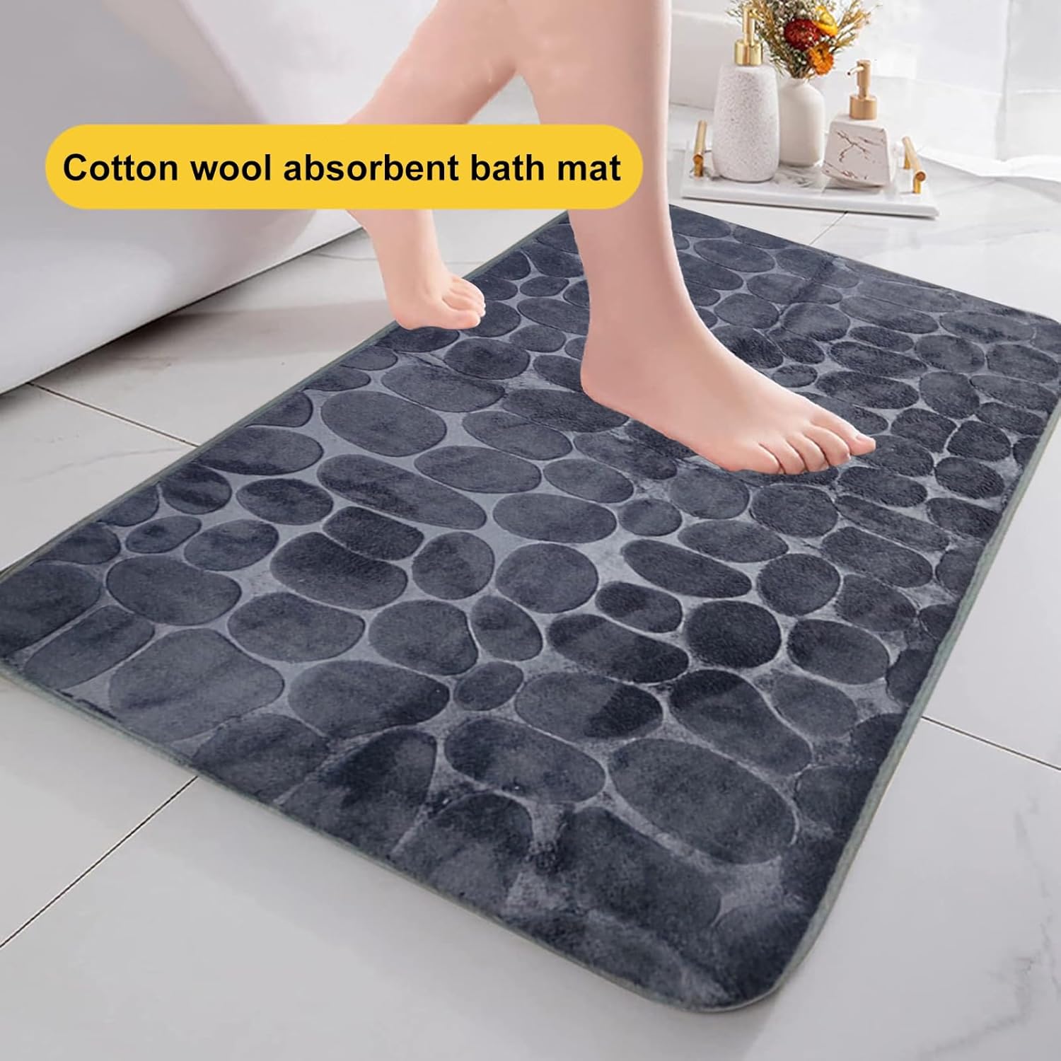 HOVTOIL Memory Foam Bath Mat Red