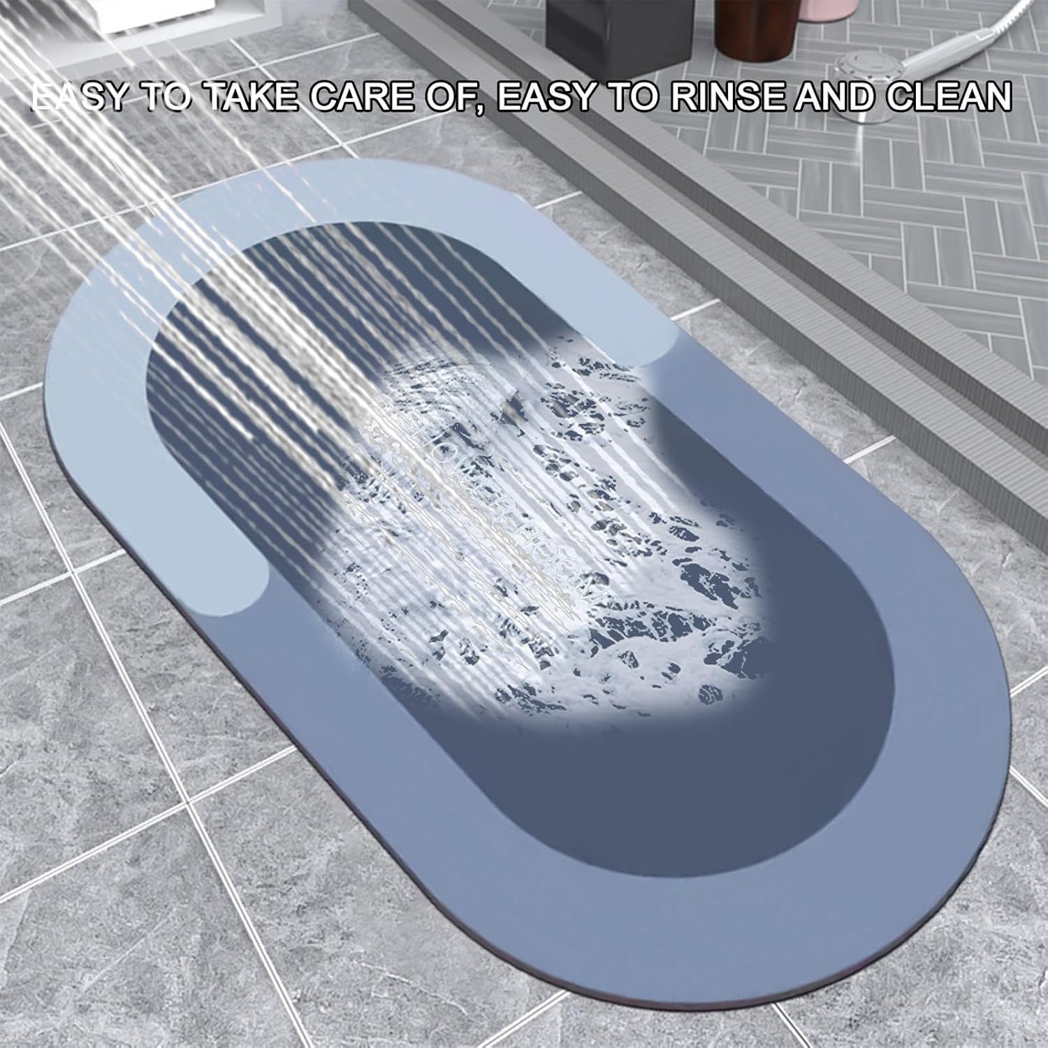 Diatomaceous Earth Bath Rug with Non-Slip Backing