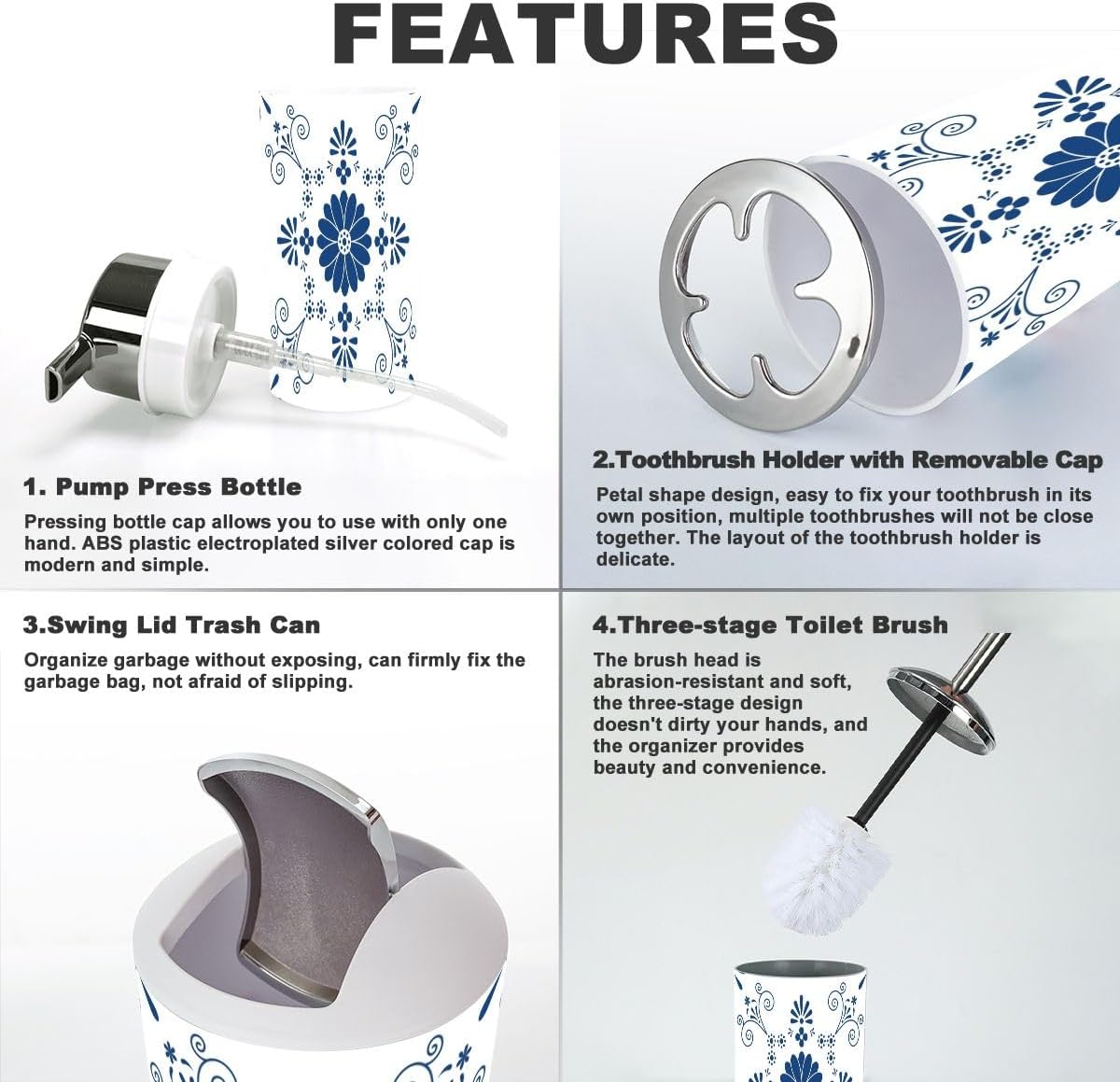 6 Piece Mexican Ceramic Bathroom Accessory Set