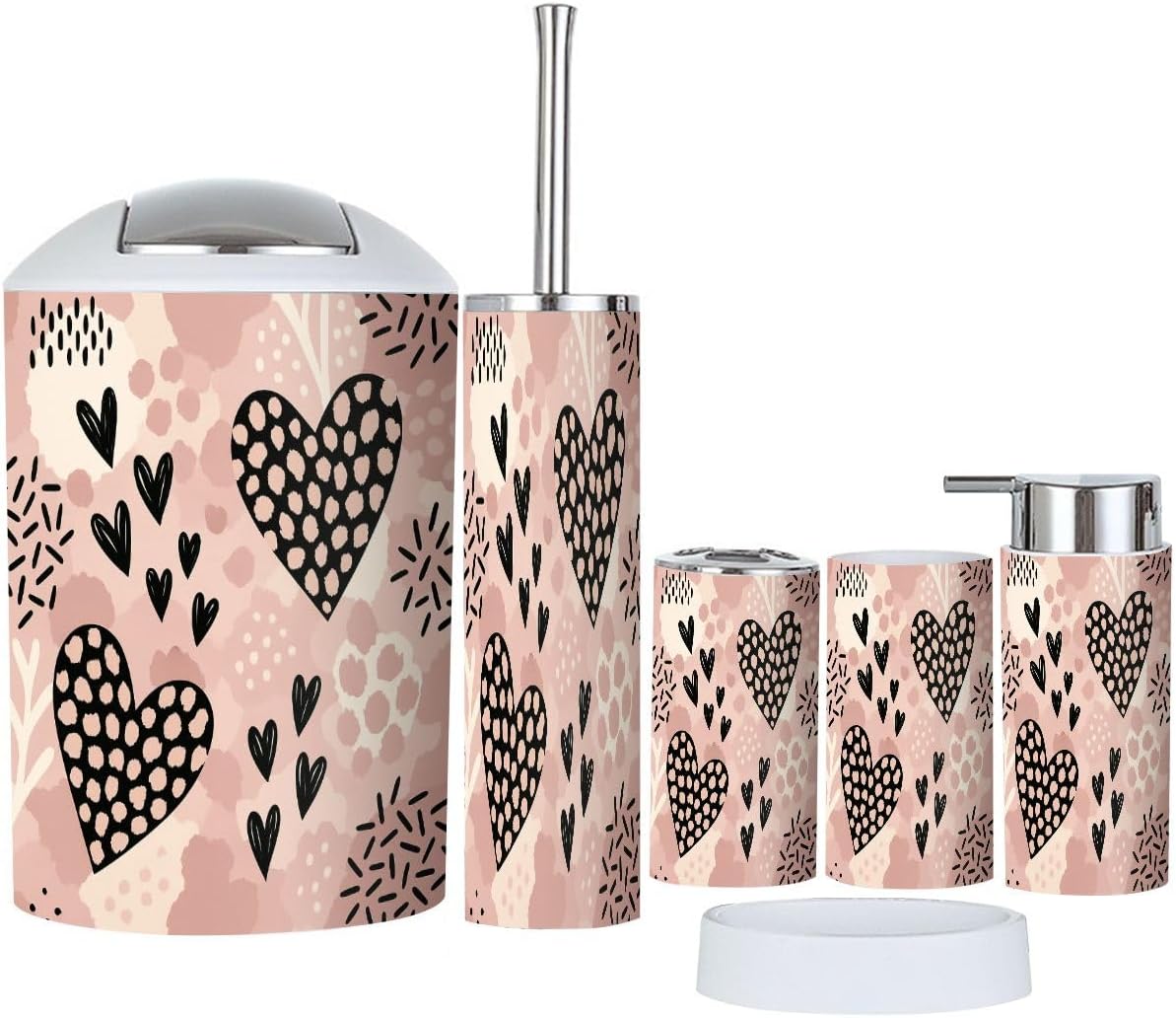 Boho Abstract Bathroom Accessory Set 6 Piece
