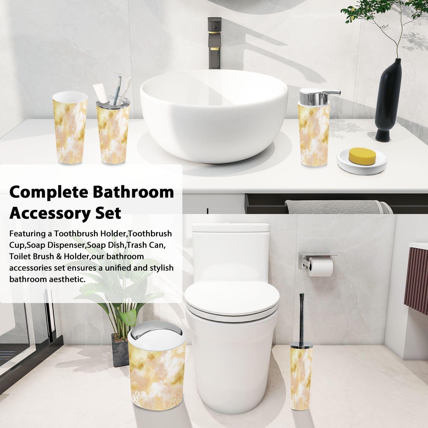Boho Fantastical Bathroom Accessory Set 6 Piece