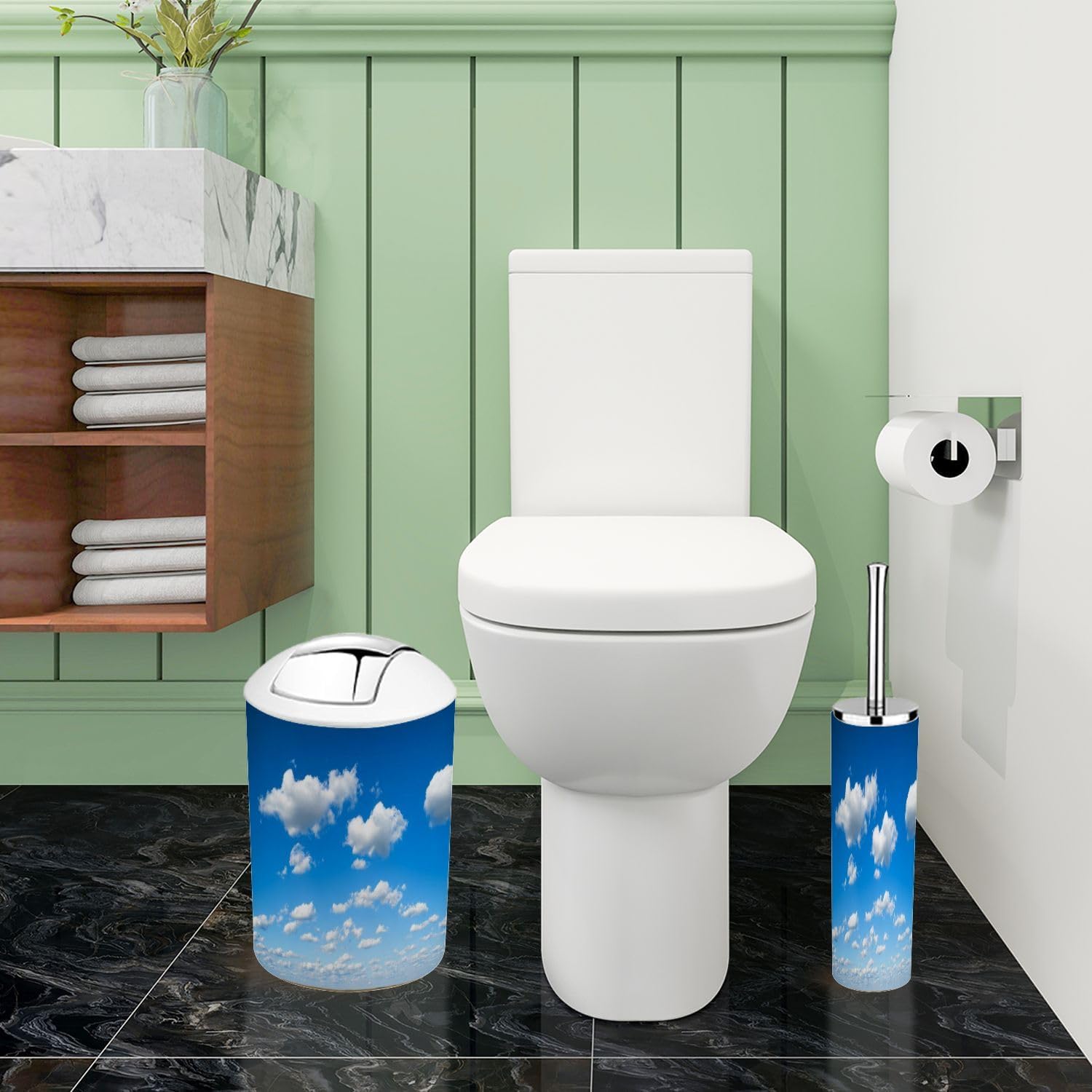 Boho Bathroom Accessory Set 6 Piece Modern Decor