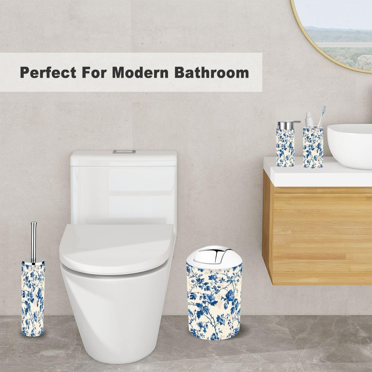 Vintage Bathroom Accessory Set 6 Piece