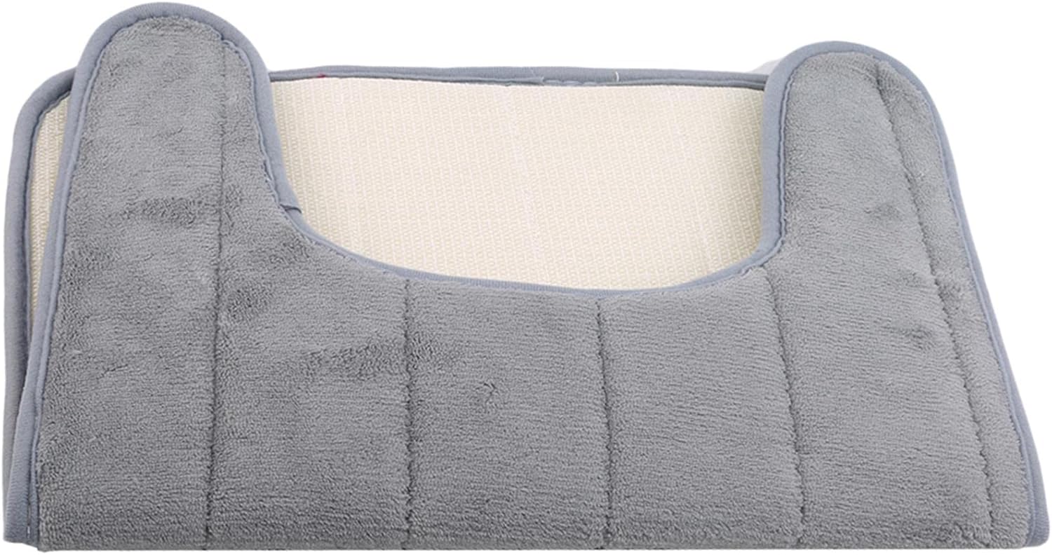 Essencedelight U Shaped Toilet Rug Velvet Bath Mat for Bathroom