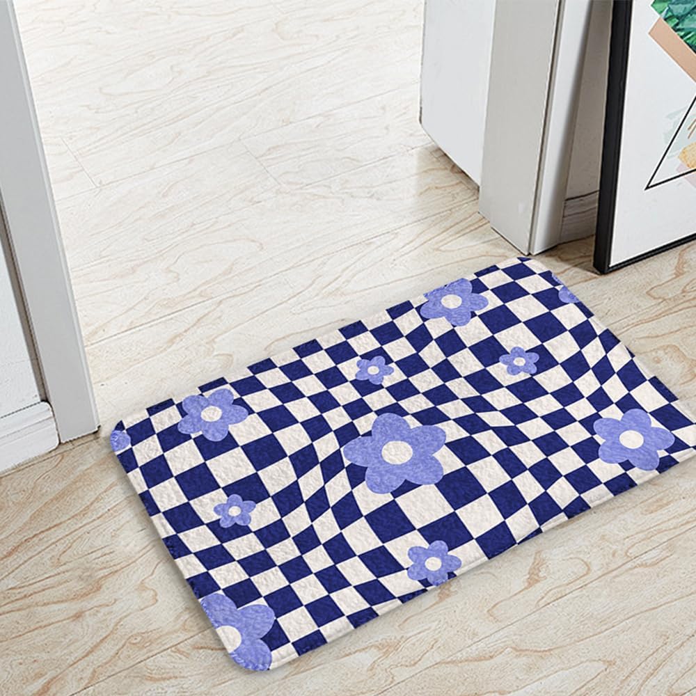 Vigesun Flower Bathroom Rug Non Slip Plush 16x24 Purple