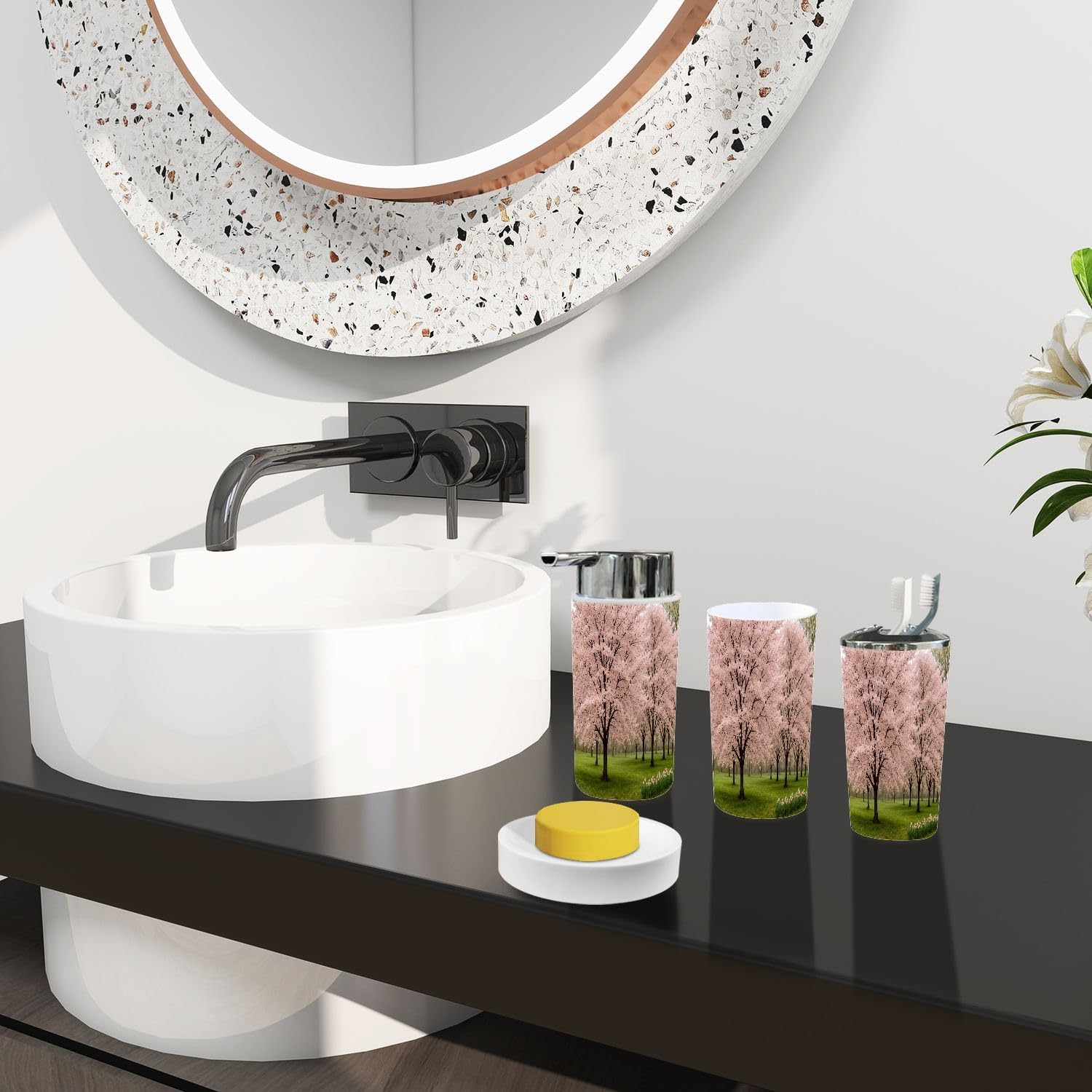 TRANQDEHOM 6-Piece Bathroom Accessory Set 1