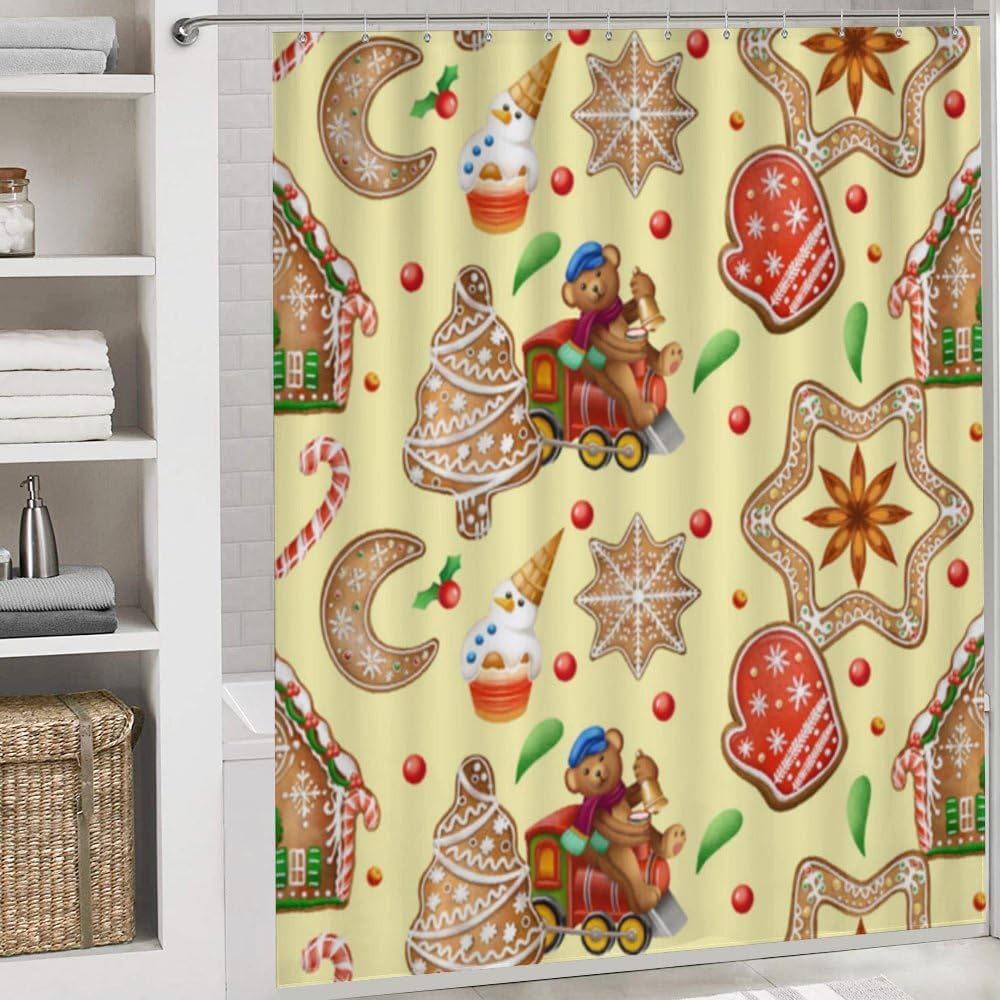 Kuizee 4 Piece Christmas Bear Bathroom Set