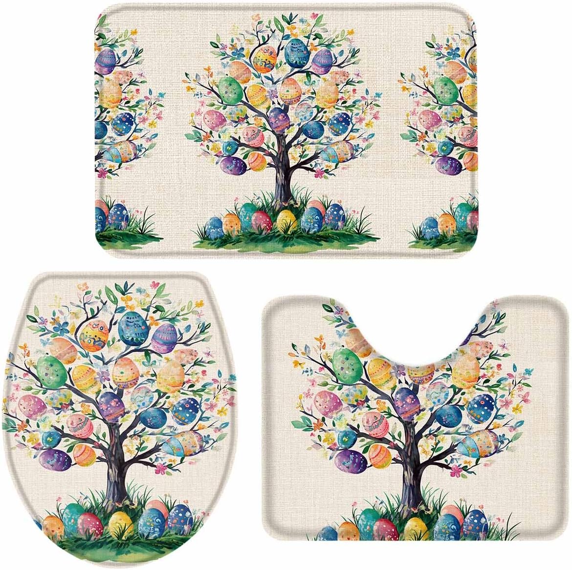 Wotrend Easter 3 Piece Bath Rug Set