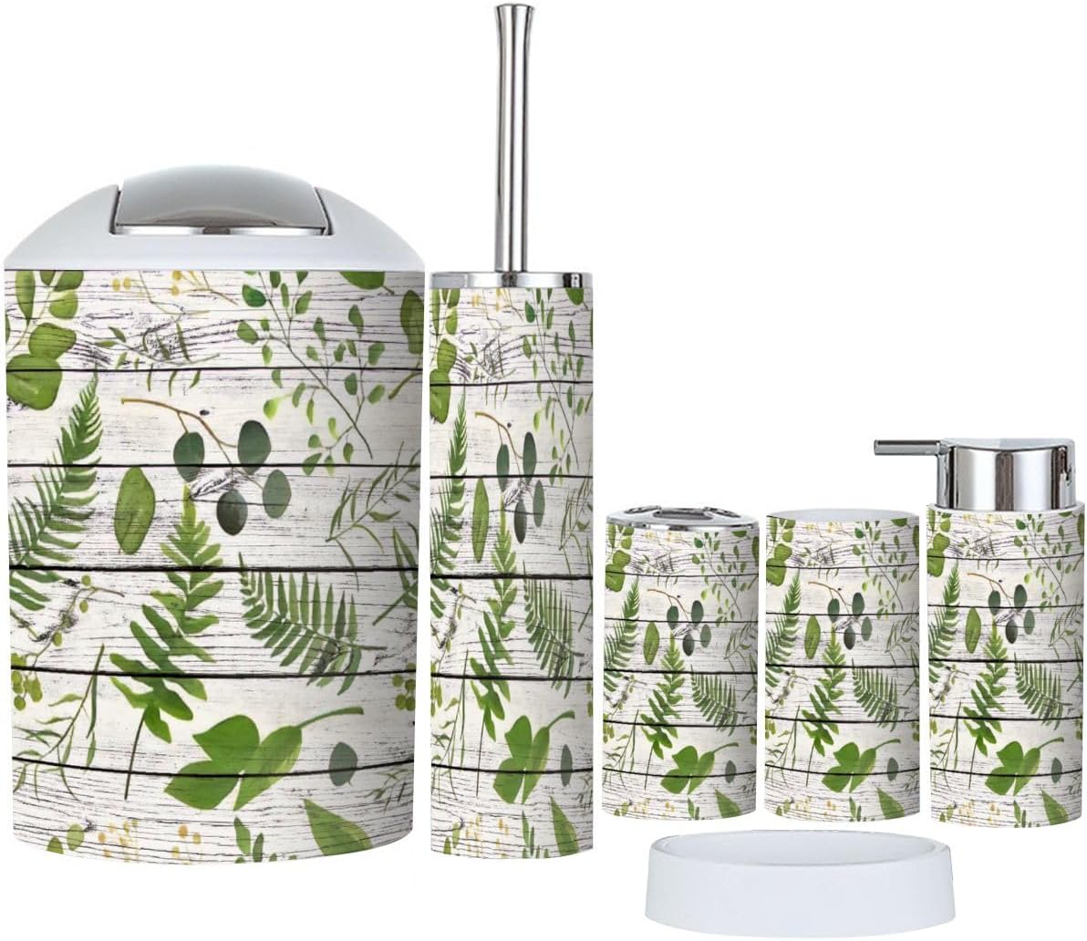 Eucalyptus Greenery Bathroom Accessory Set 6 Piece