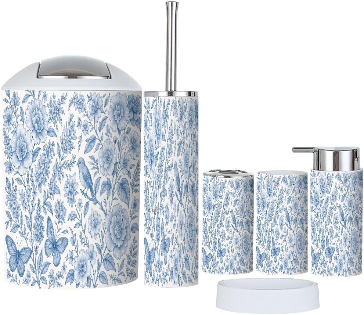 Boho Bloom Bathroom Accessory Set 6 Piece