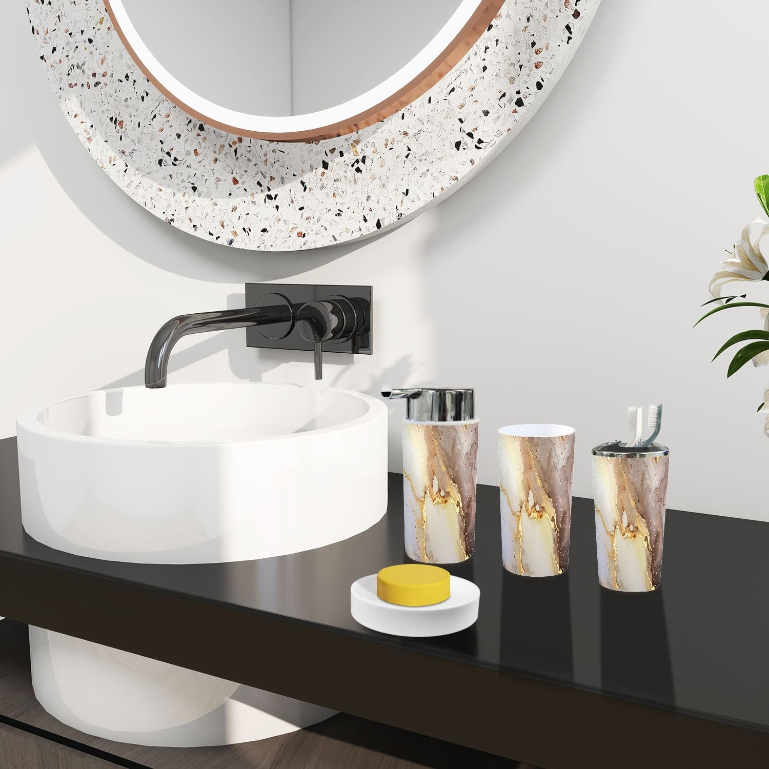 Boho Luxury Bathroom Accessories Set of 6