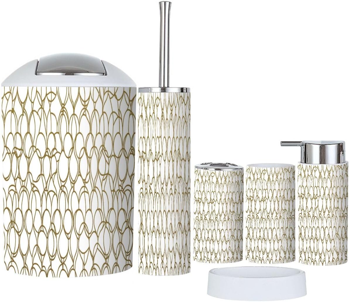 Boho Art 6-Piece Bathroom Accessory Set 1