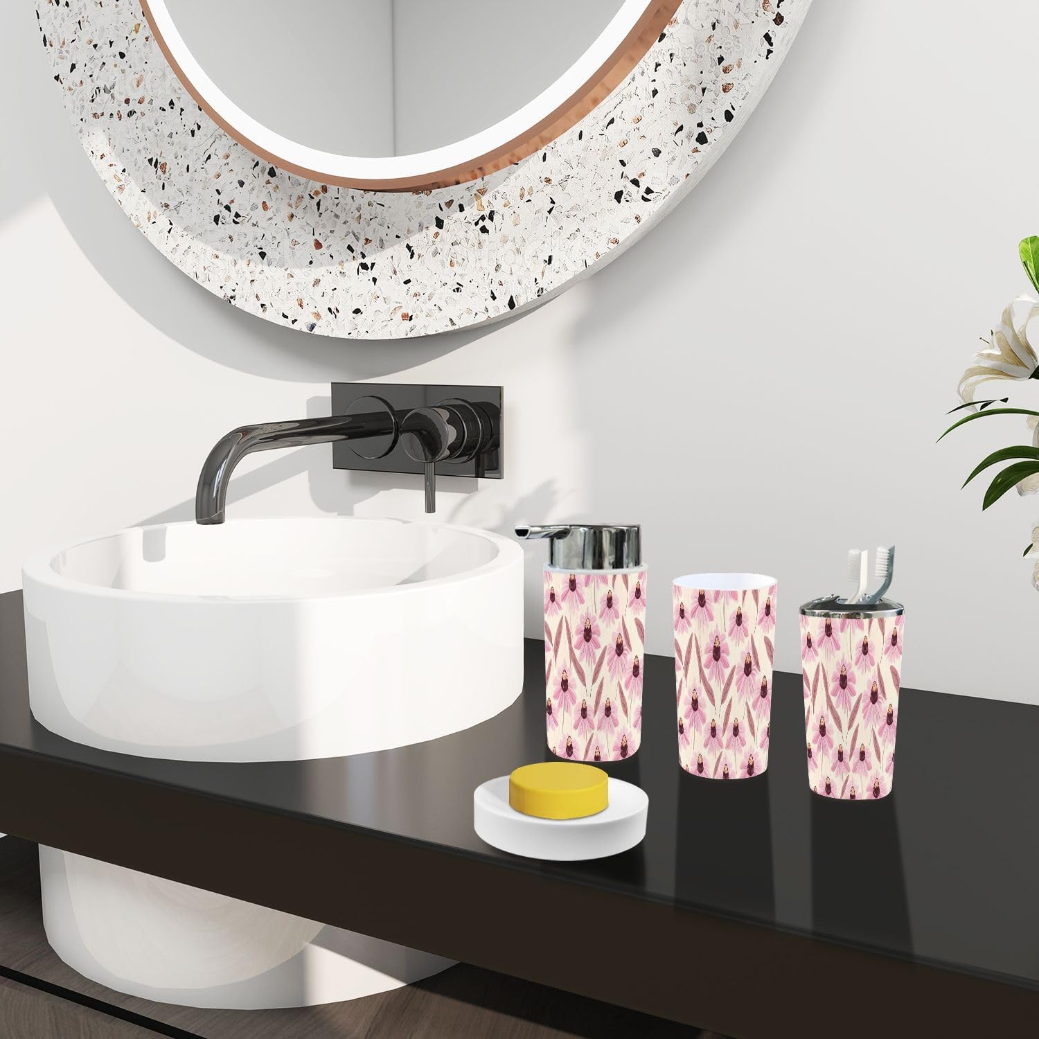 Boho Purple Bathroom Accessories Set 6 Piece