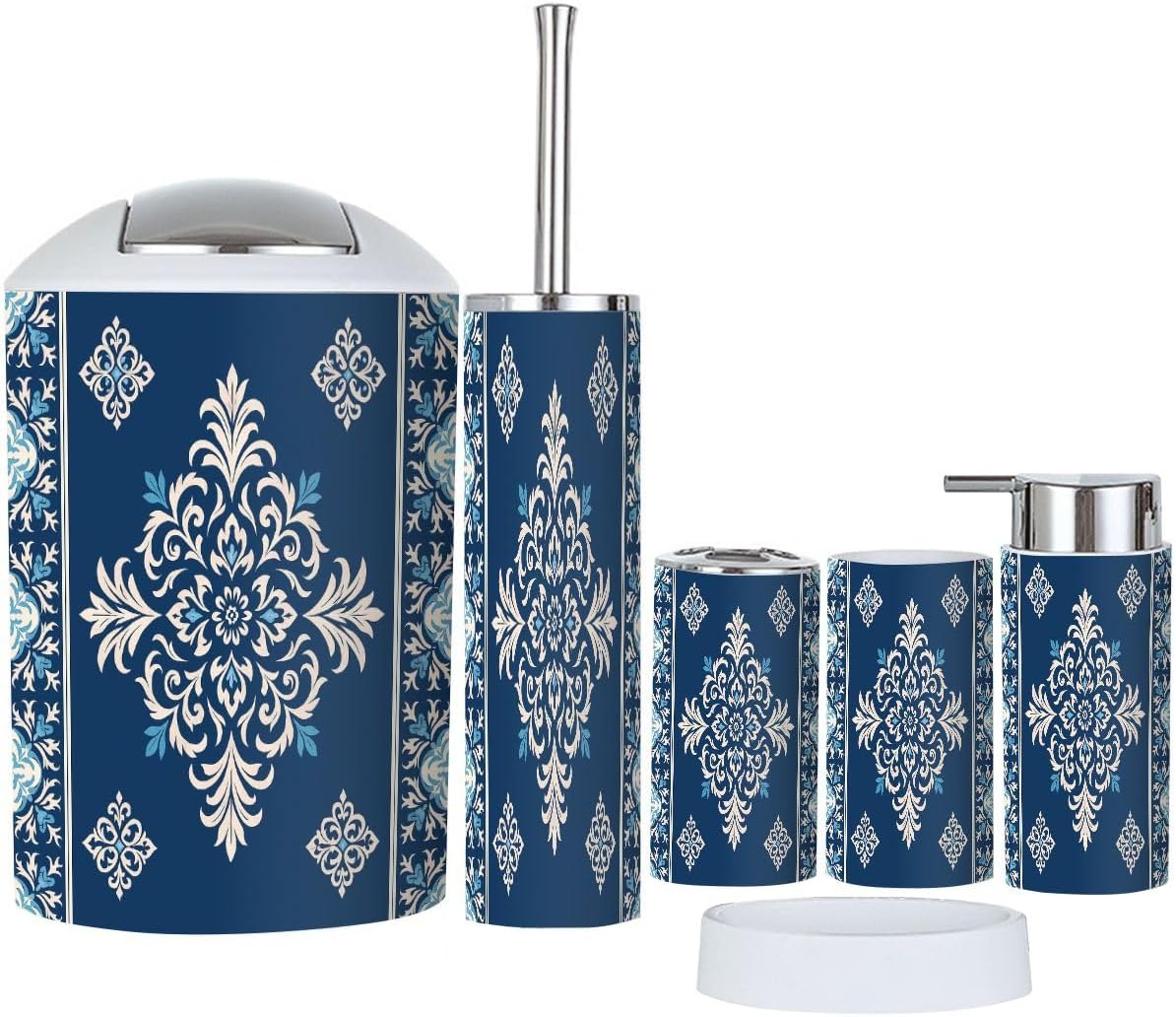 Boho Bathroom Accessory Set of 6 Pieces 1