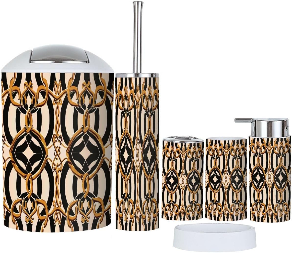 Boho Bathroom Accessory Set 6 Piece Modern