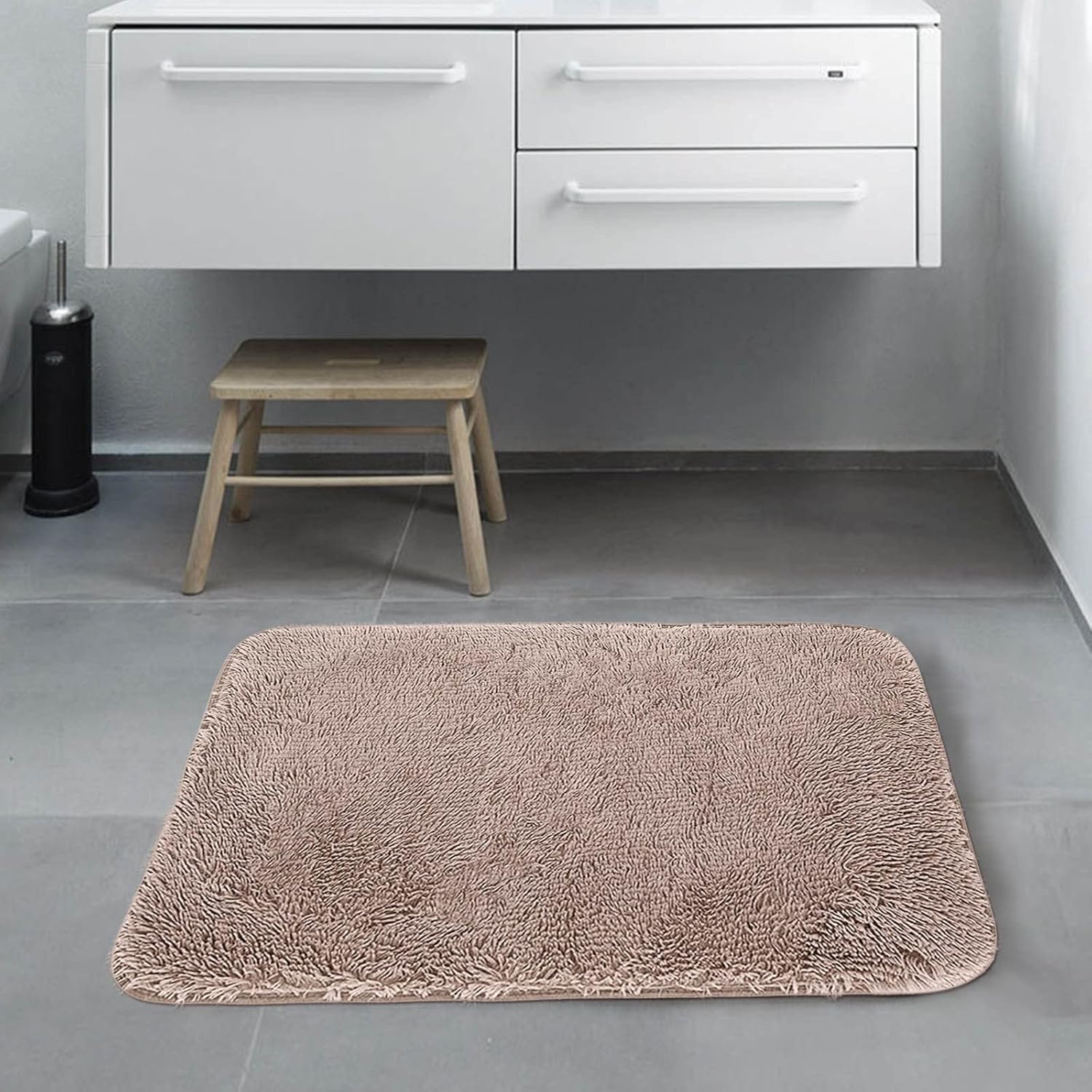 Scceatti Non Slip Bathroom Mat 32x20In Bronze