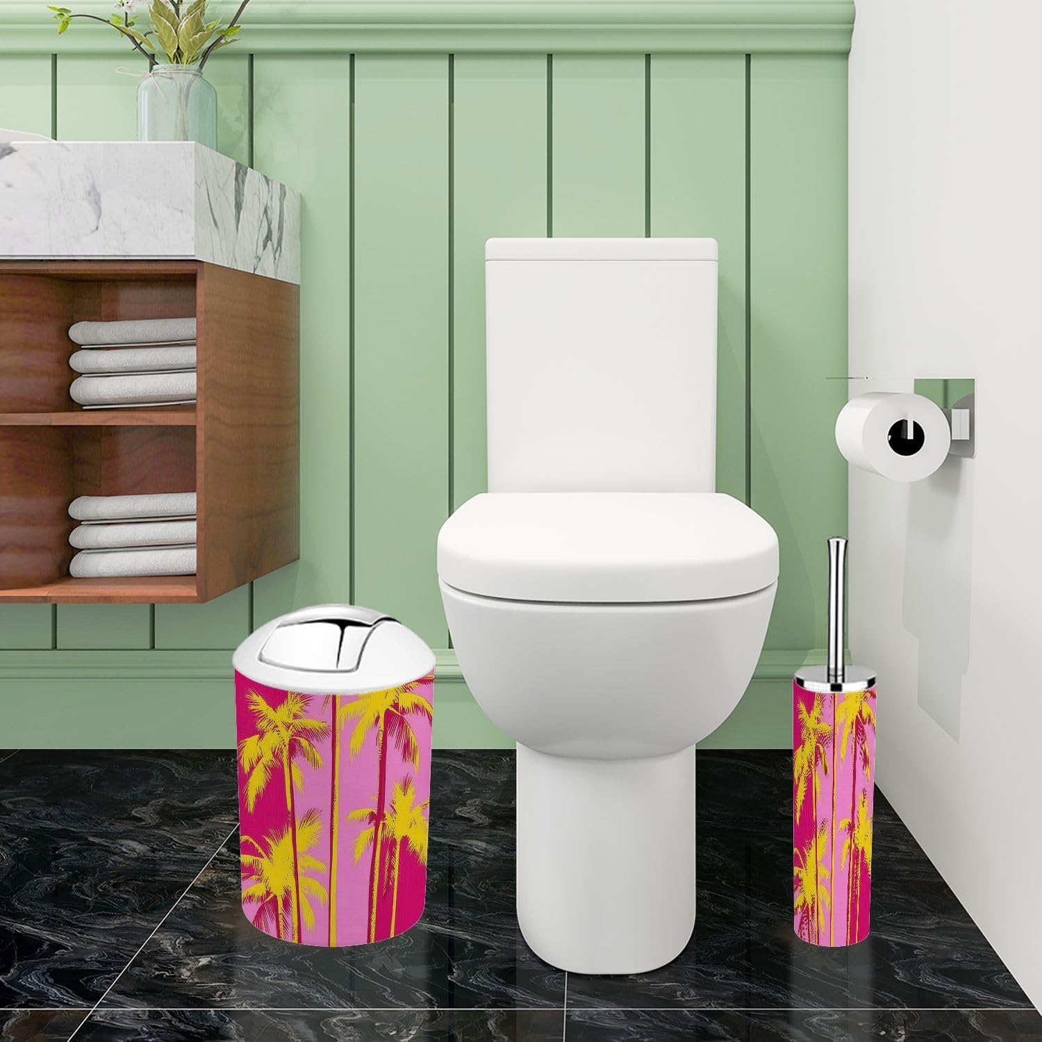 Boho Styled 6 Piece Bathroom Accessory Set