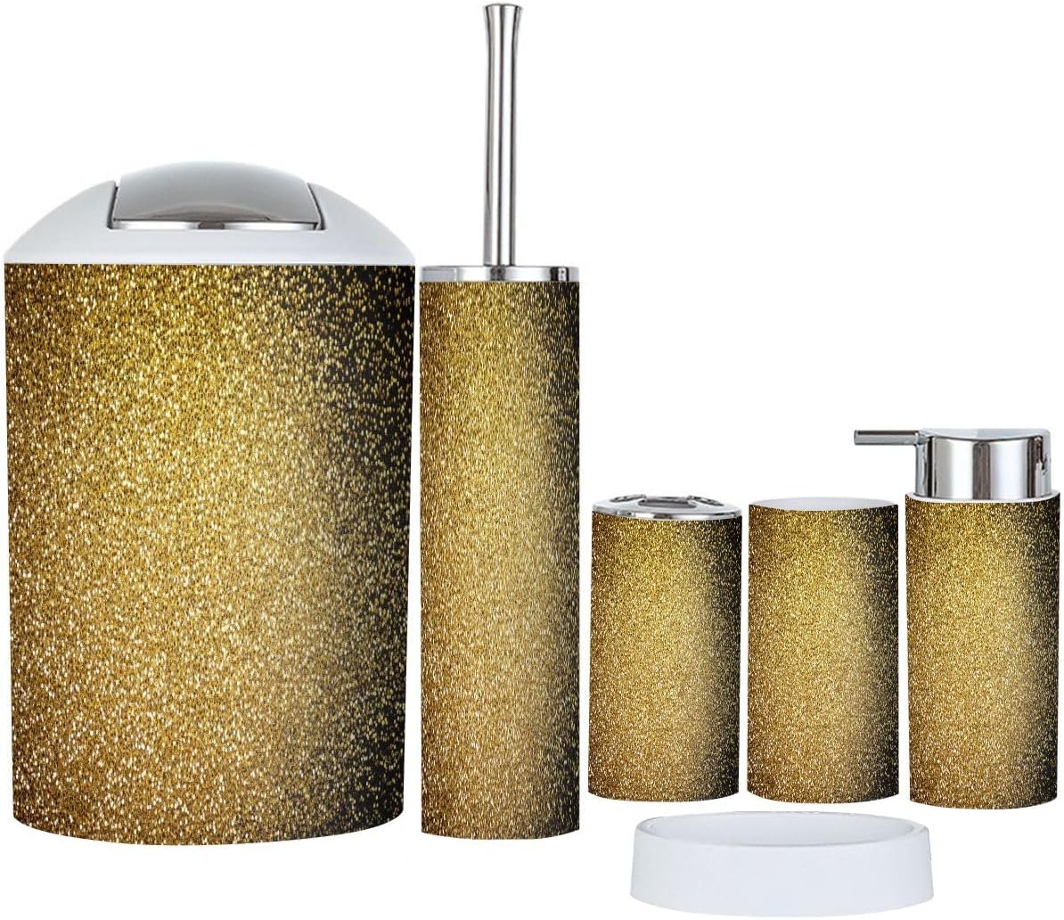 6-Piece Boho Golden Bathroom Accessory Set