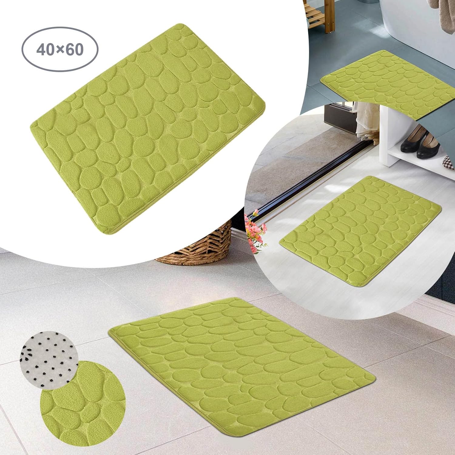 Extra Soft Washable Bath Rug 16x24 Non-Slip Bathroom Mat