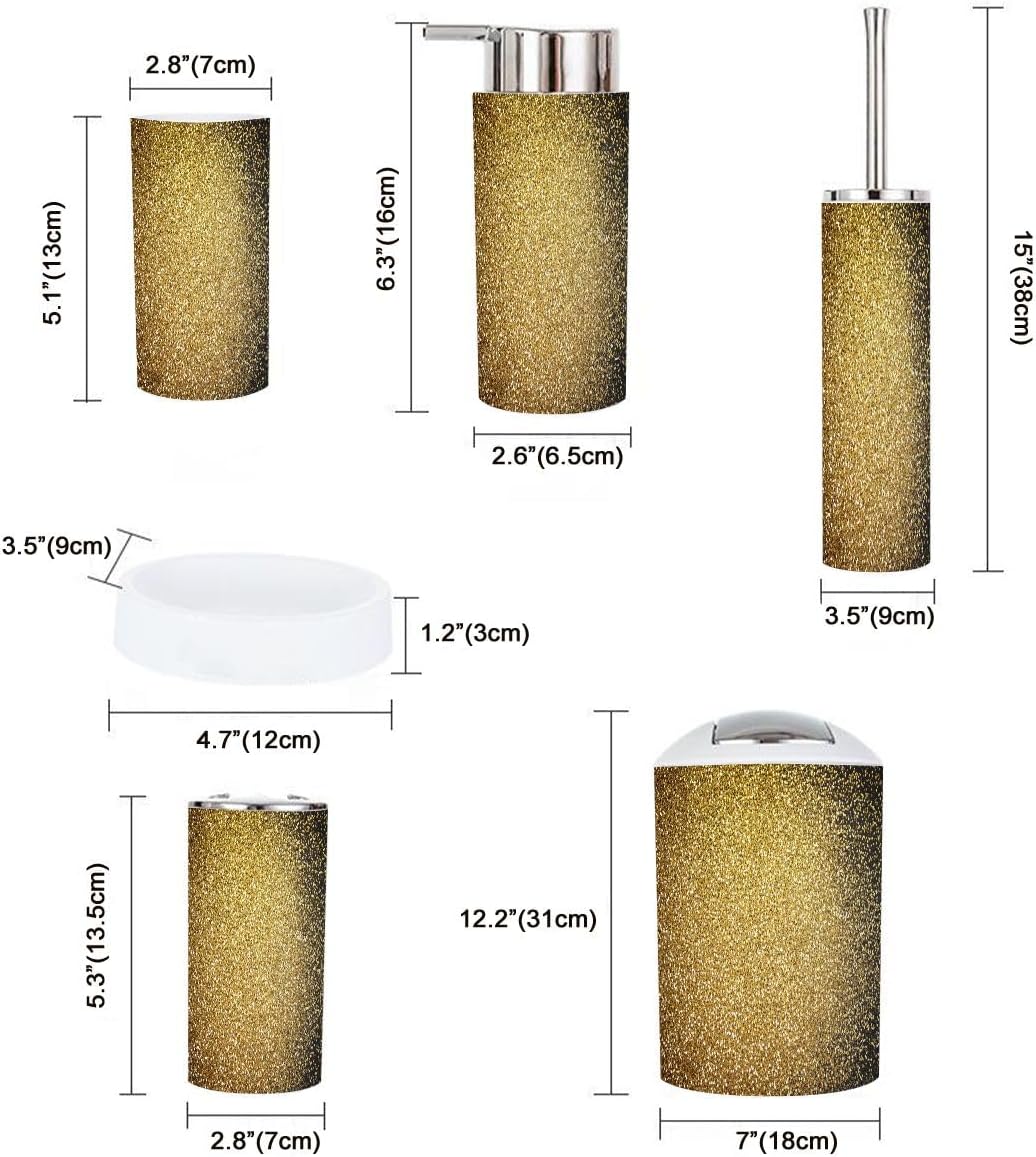6-Piece Boho Golden Bathroom Accessory Set