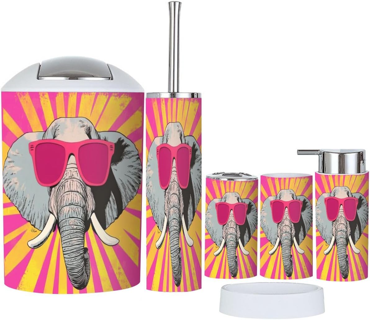 Boho Animal Bathroom Accessory Set 6 Piece