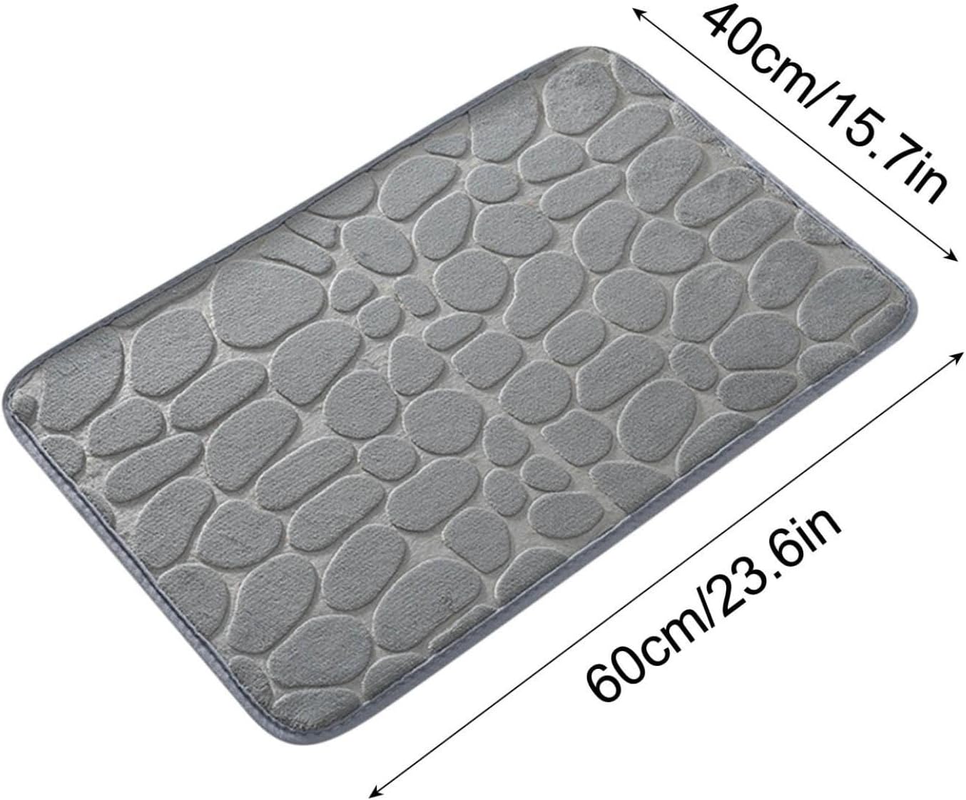 TOMURA 1pc Memory Foam Bath Rug Gray