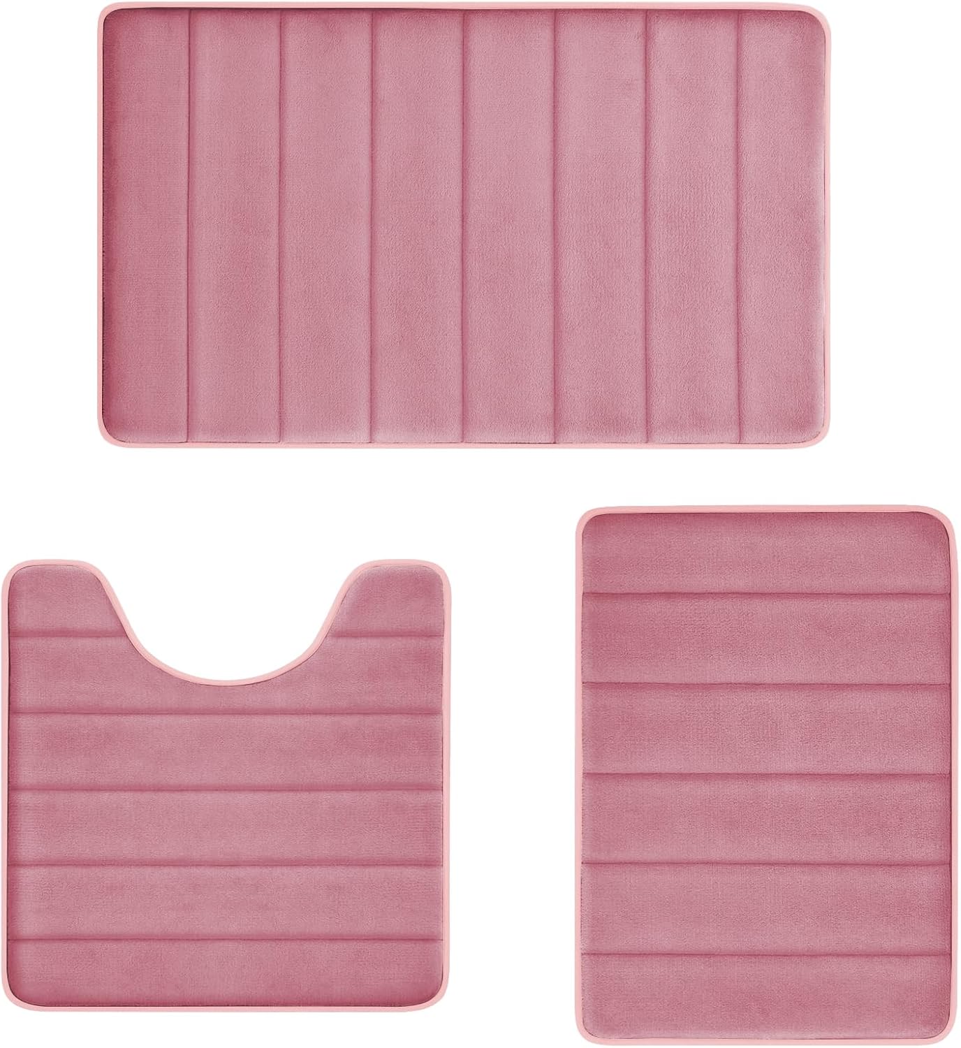 RUN HELIX 3-Piece Pink Bathroom Rug Set