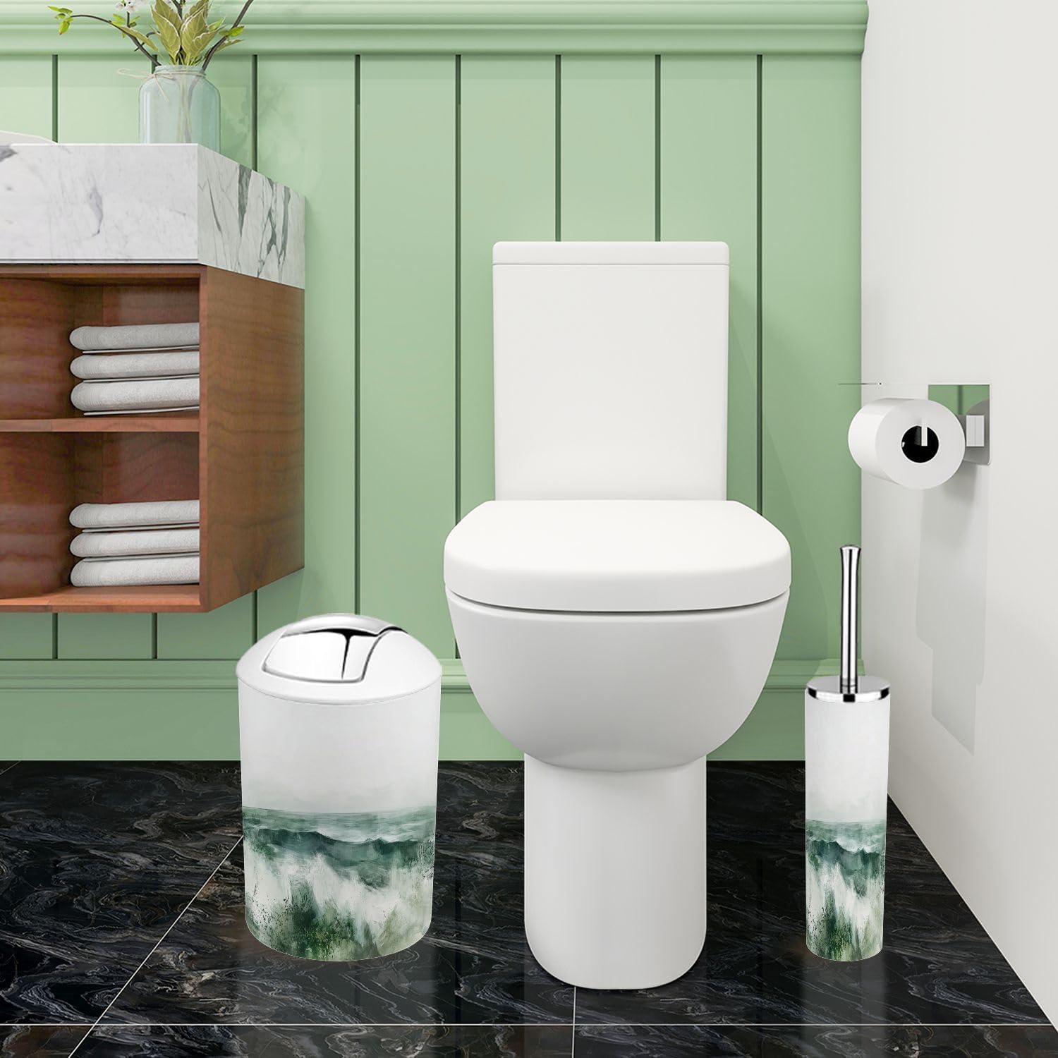 Boho Minimalist Bathroom Accessory Set 6 Pieces