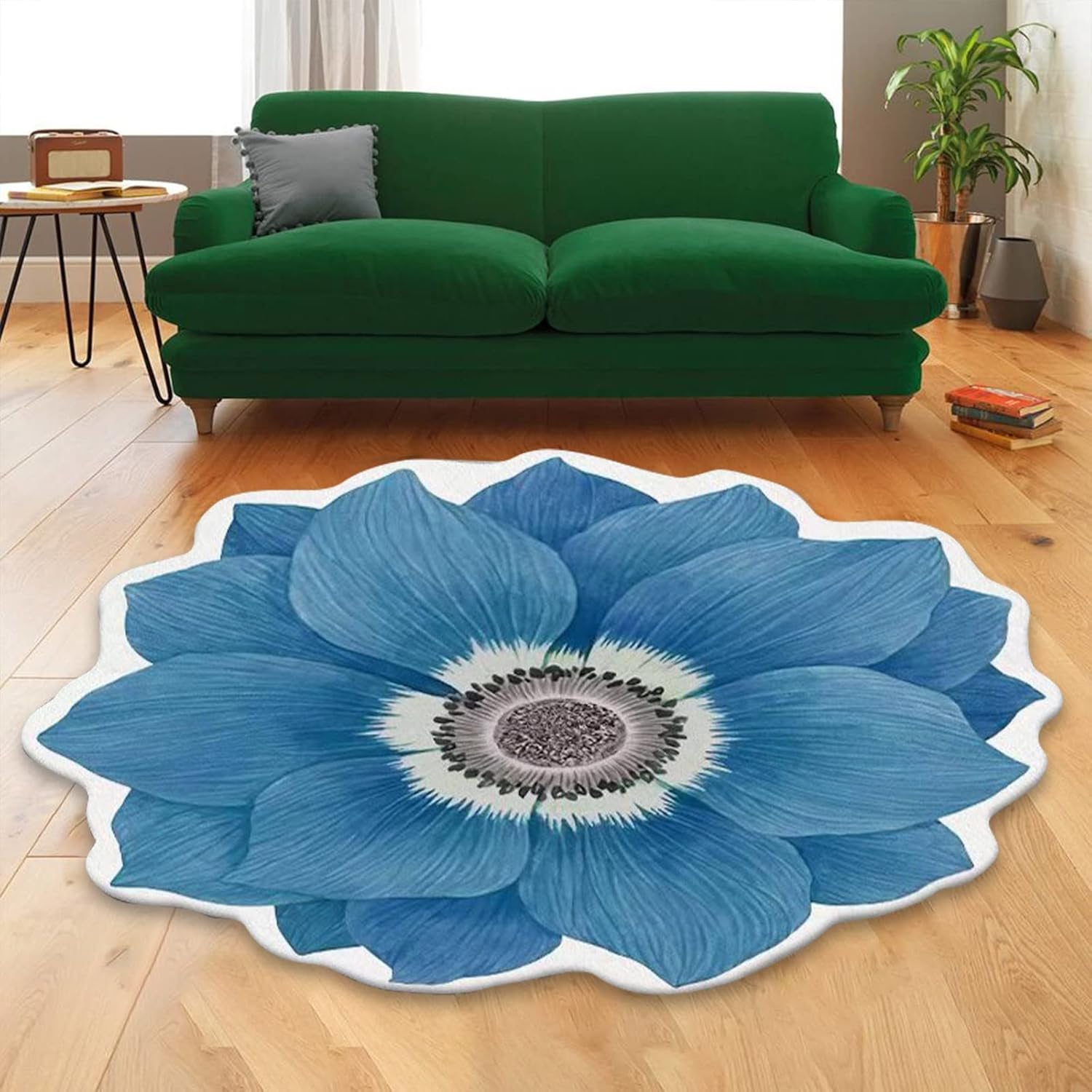 Scceatti Non-Slip Bathroom Rug with 3D Flower Design