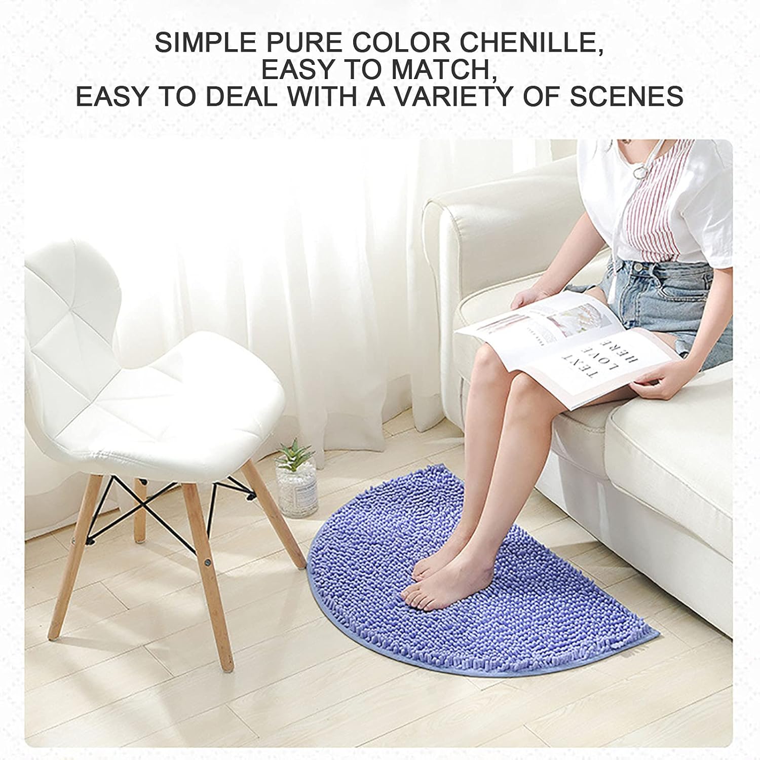 20 X 14 Non-Slip Bath Rug Set Absorbent Plush Microfiber