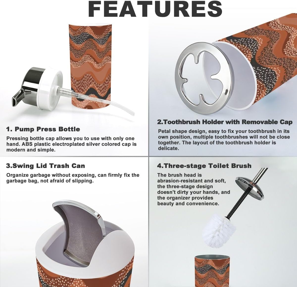 Wavy Style 6-Piece Bathroom Accessory Set