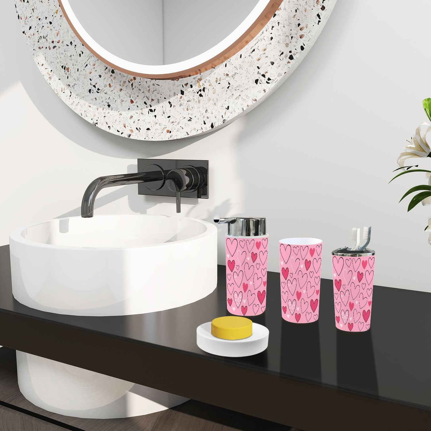 Boho Pattern Bathroom Accessory Set 6 Piece