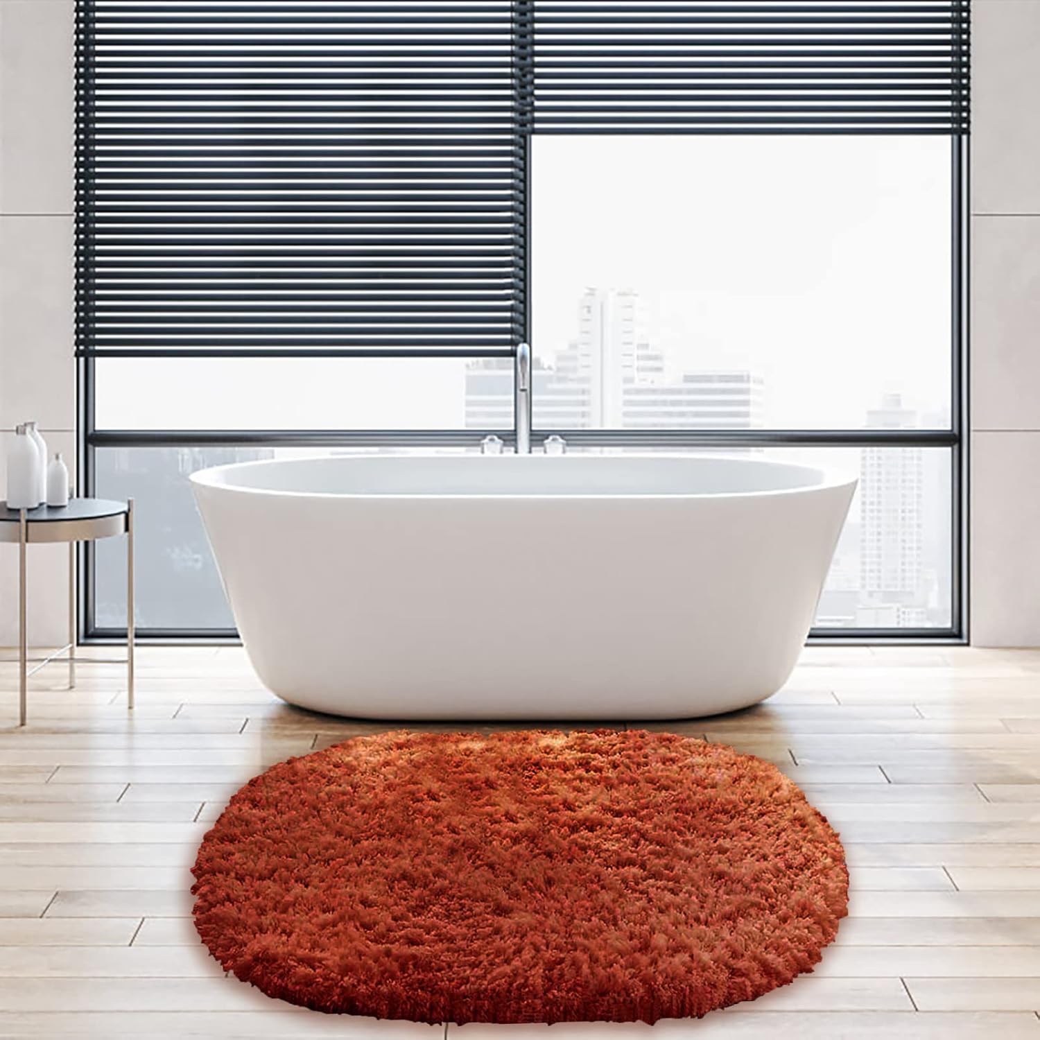 Gooddyiyukey 27x18 Inch Shaggy Non-Slip Bath Rug Set