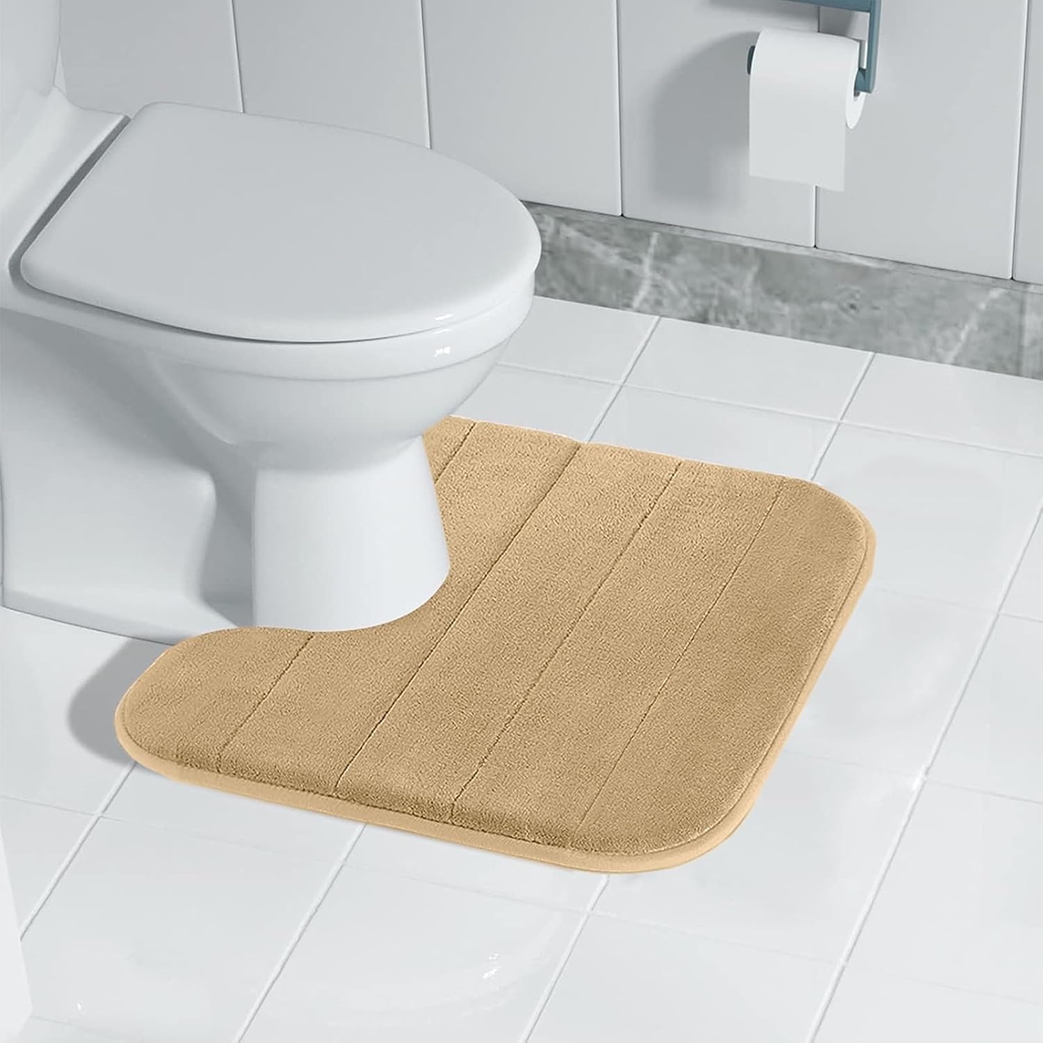 2024 Memory Foam Bath Mat U Shape Non-Slip 1