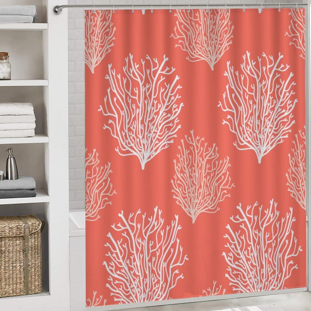 Kuizee 4 Piece Shower Curtain Set with Non-Slip Rugs and 12 Hooks