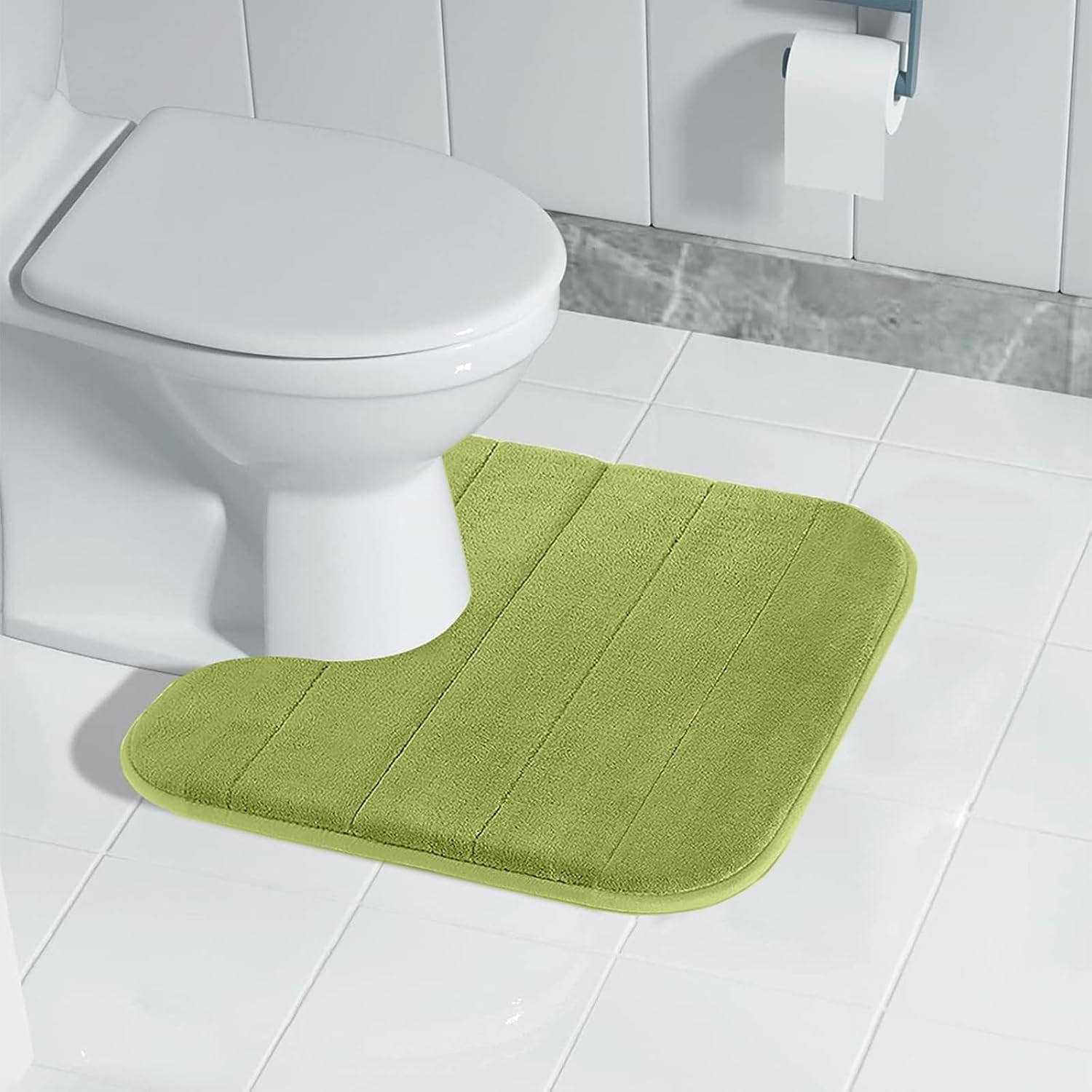 2024 Memory Foam U-Shape Bath Mat Green
