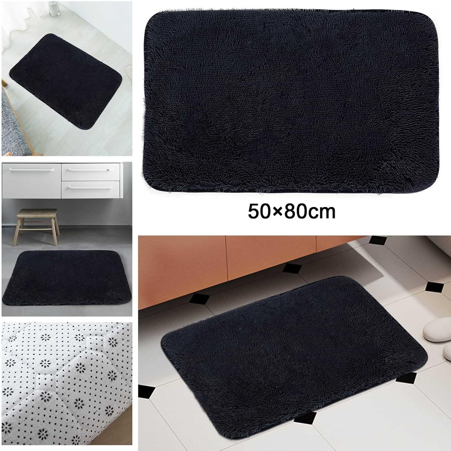 Soft Non-Slip Bathroom Rug Set - Machine Washable