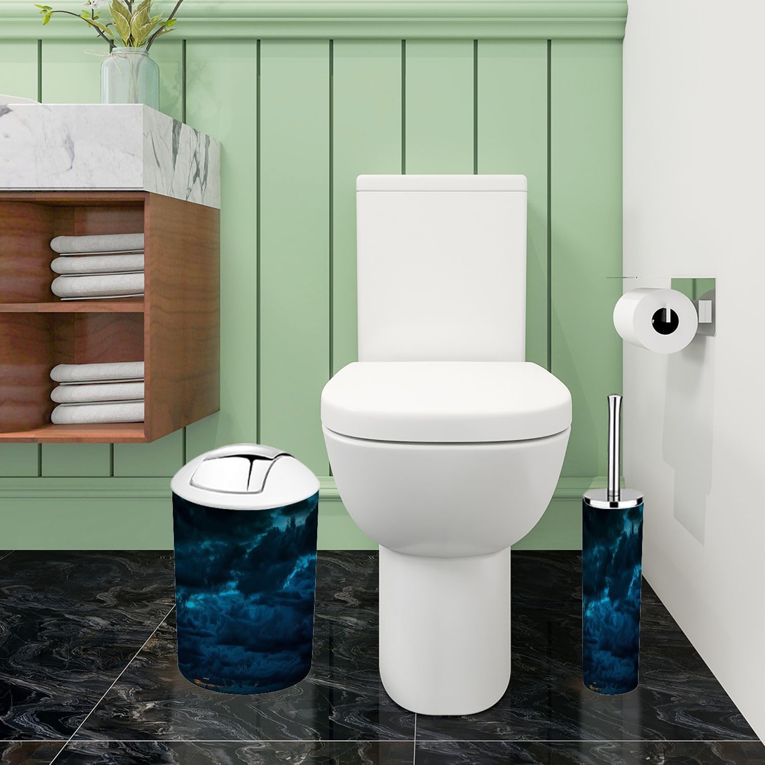 Boho Bathroom Accessory Set 6 Piece Modern 1